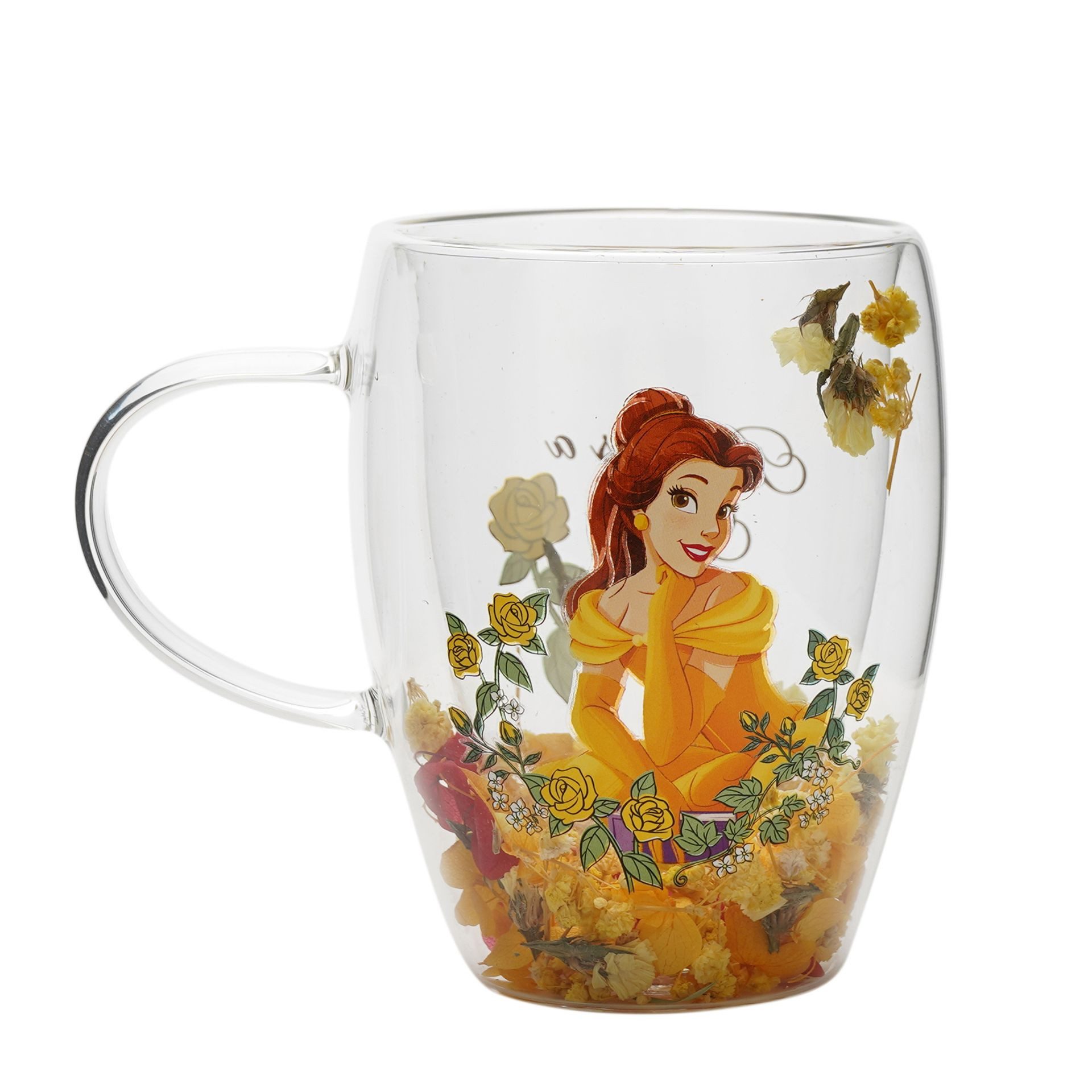 Tasse Prinzessinnen Blumendesign - Belle - Teeglas