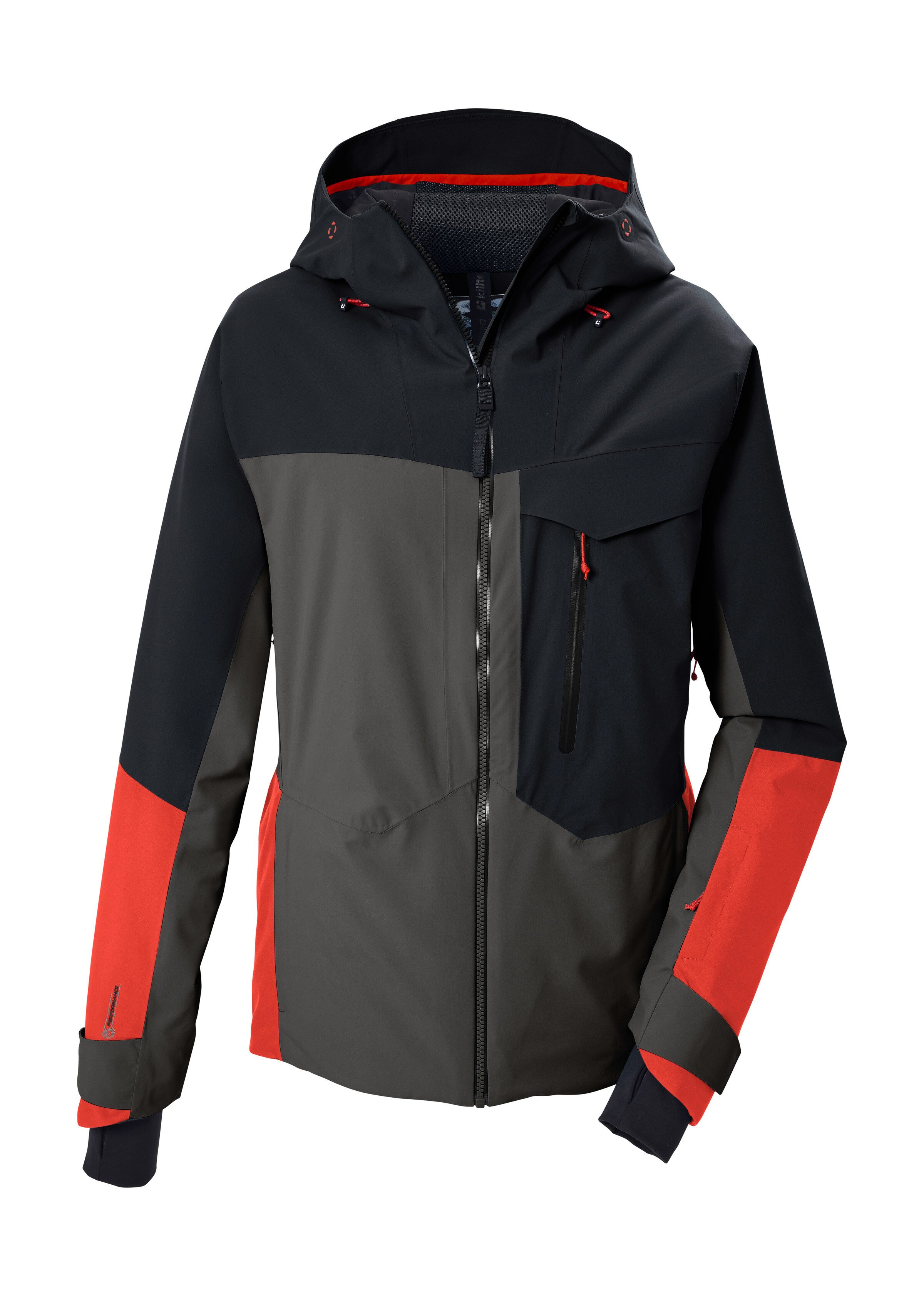Killtec Skijacke KSW 66 MN SKI JCKT Trendige, wasserdichte Skijacke mit Atmungsaktivität und Schneefang