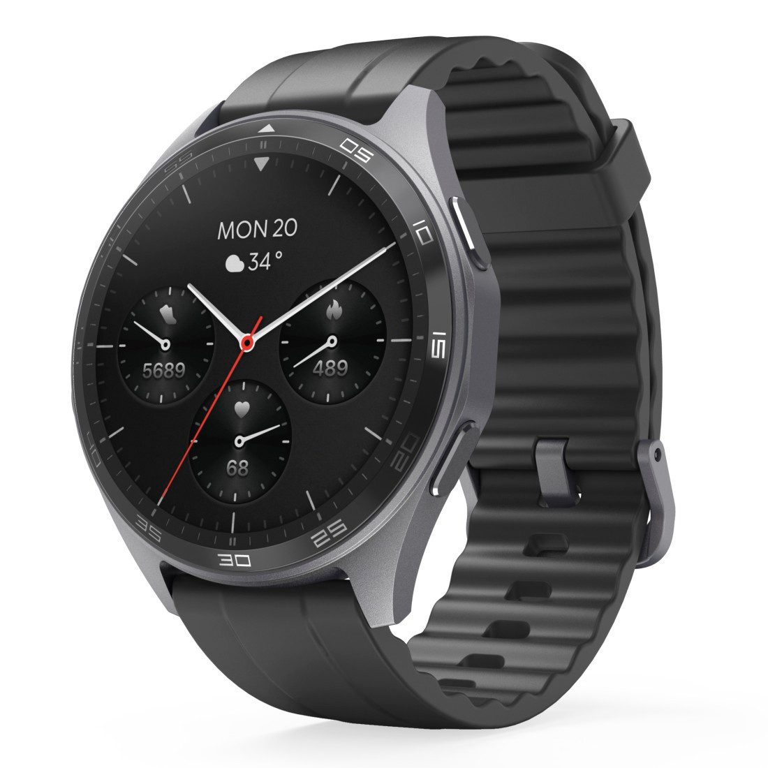 Hama Smartwatch 1,43“ mit GPS (Fitness, Telefonfunktion, Puls, wasserdicht) Smartwatch (1,43 Zoll)