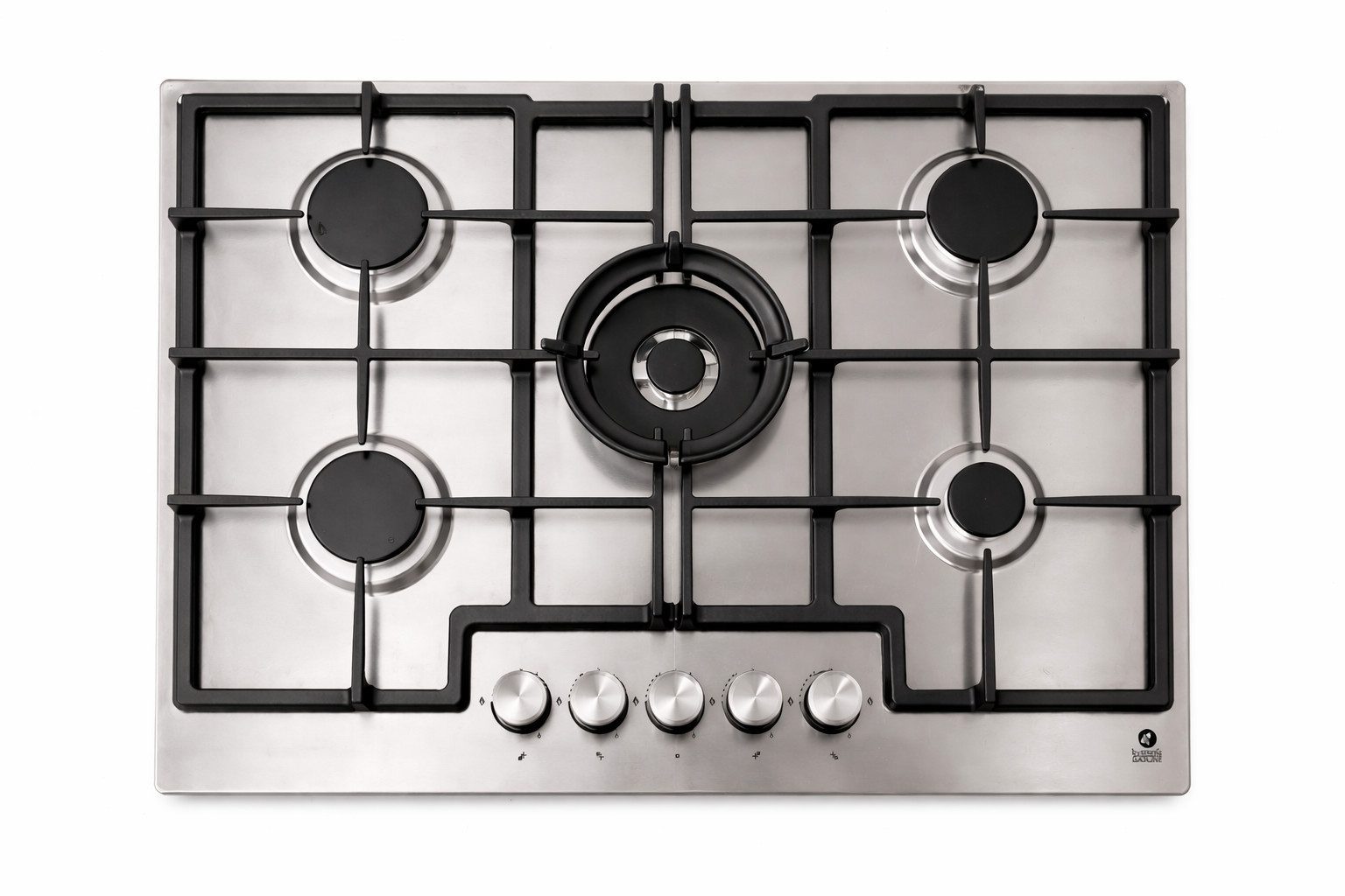 Gasline Gas-Standherd Gasline Gasherdset GB850-FIX+ Gaskochfeld 75cm Edelstahl, 5 Brennern