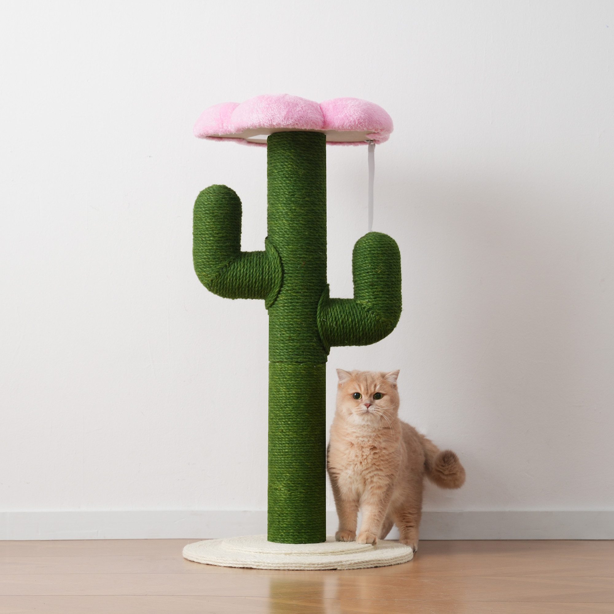 Odikalo Kratzbaum Katzenkratzsäule grün-Design Kratzbaum, Kratzbaum in Kaktusform mit verdickten Sisalstämmen und Kippschutz