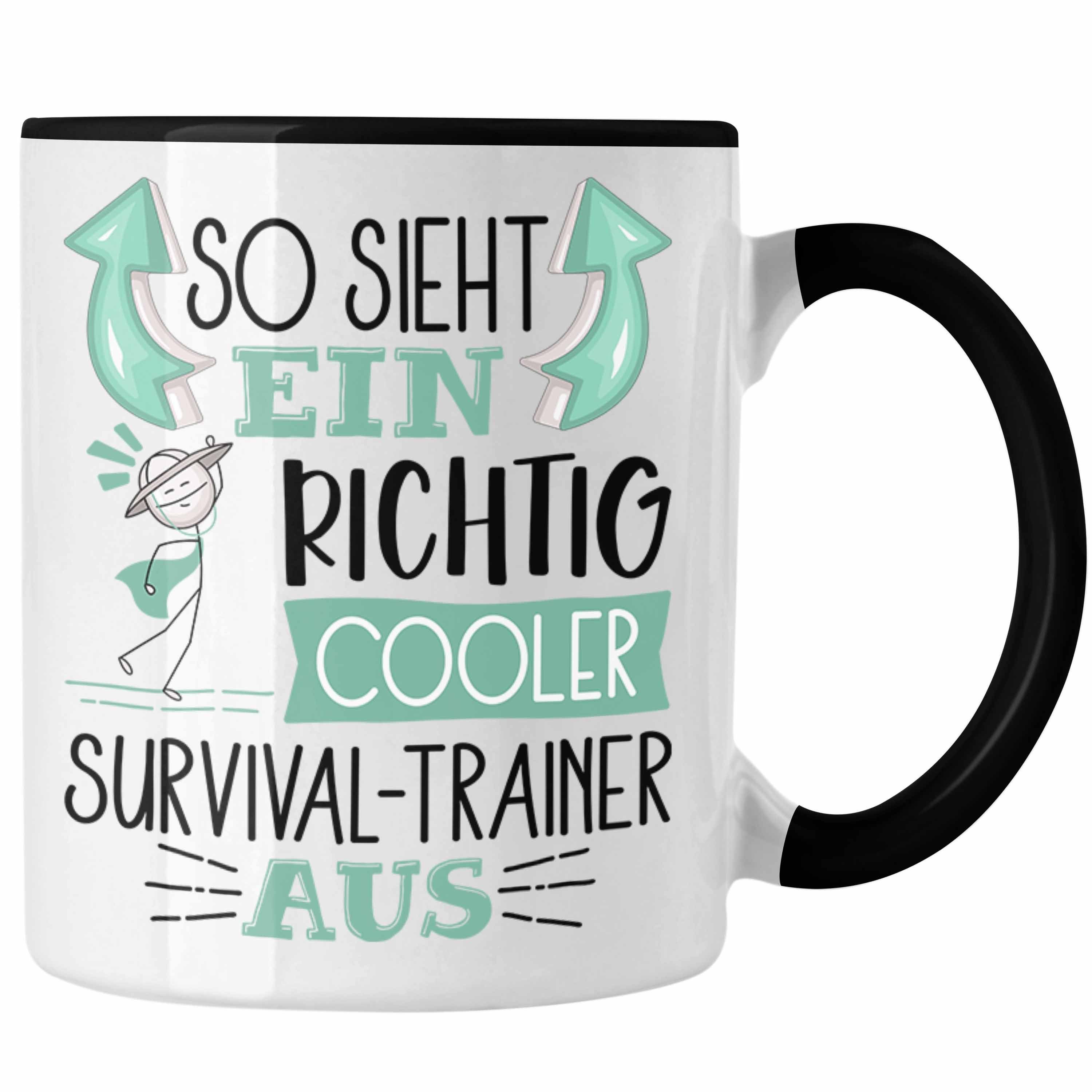 Trendation Tasse So Sieht Ein Richtig Cooler Survival-Trainer Aus Tasse Geschenk für Su Schwarz