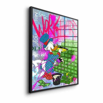 DOTCOMCANVAS® Acrylglasbild Business Builder - Acrylglas, Dagobert Duck Acrylglasbild Comic Pop Art Geld Graffiti hustle