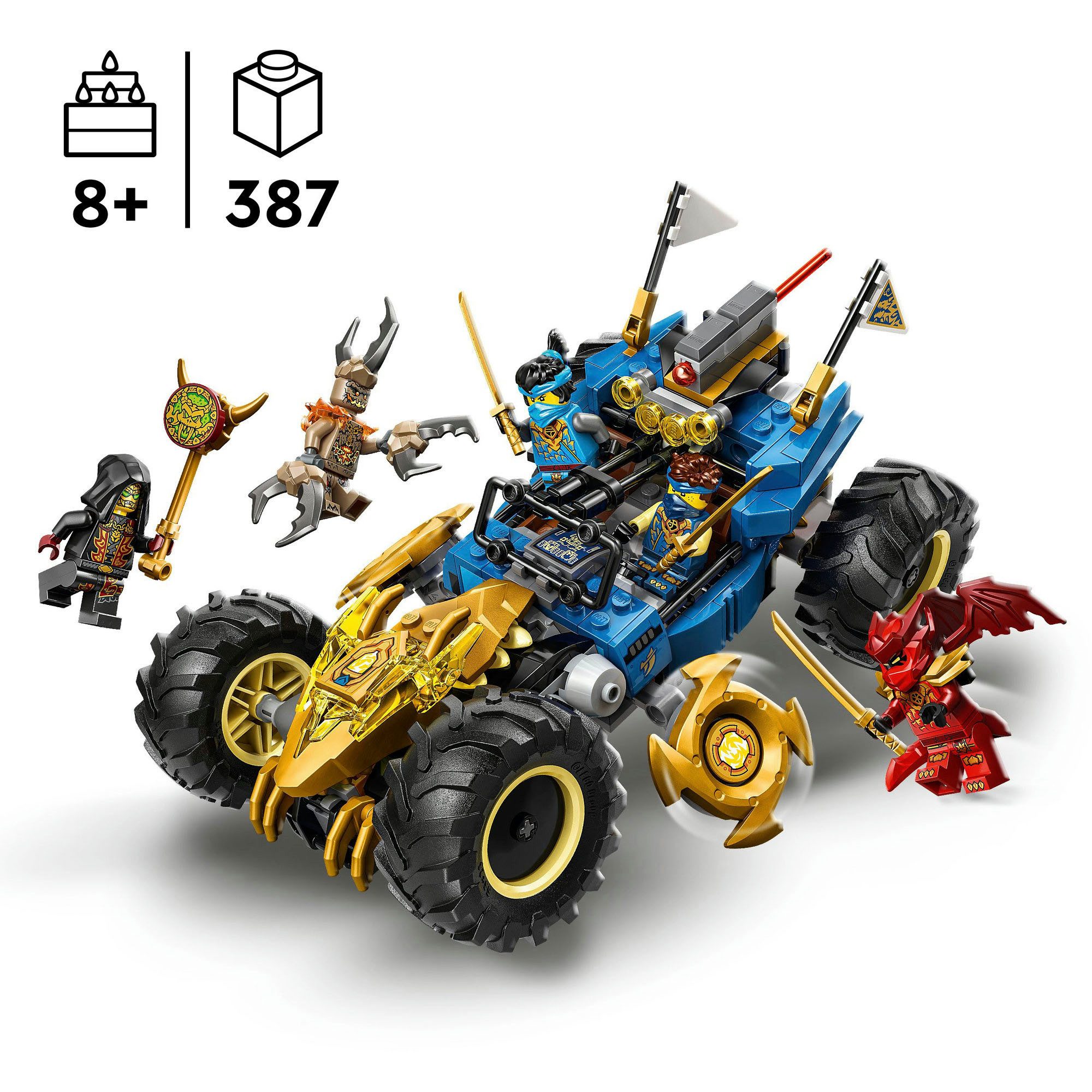 LEGO® Jays Transformationsflitzer (71856), LEGO Ninjago Konstruktionsspielsteine, (387 St), Made in Europe