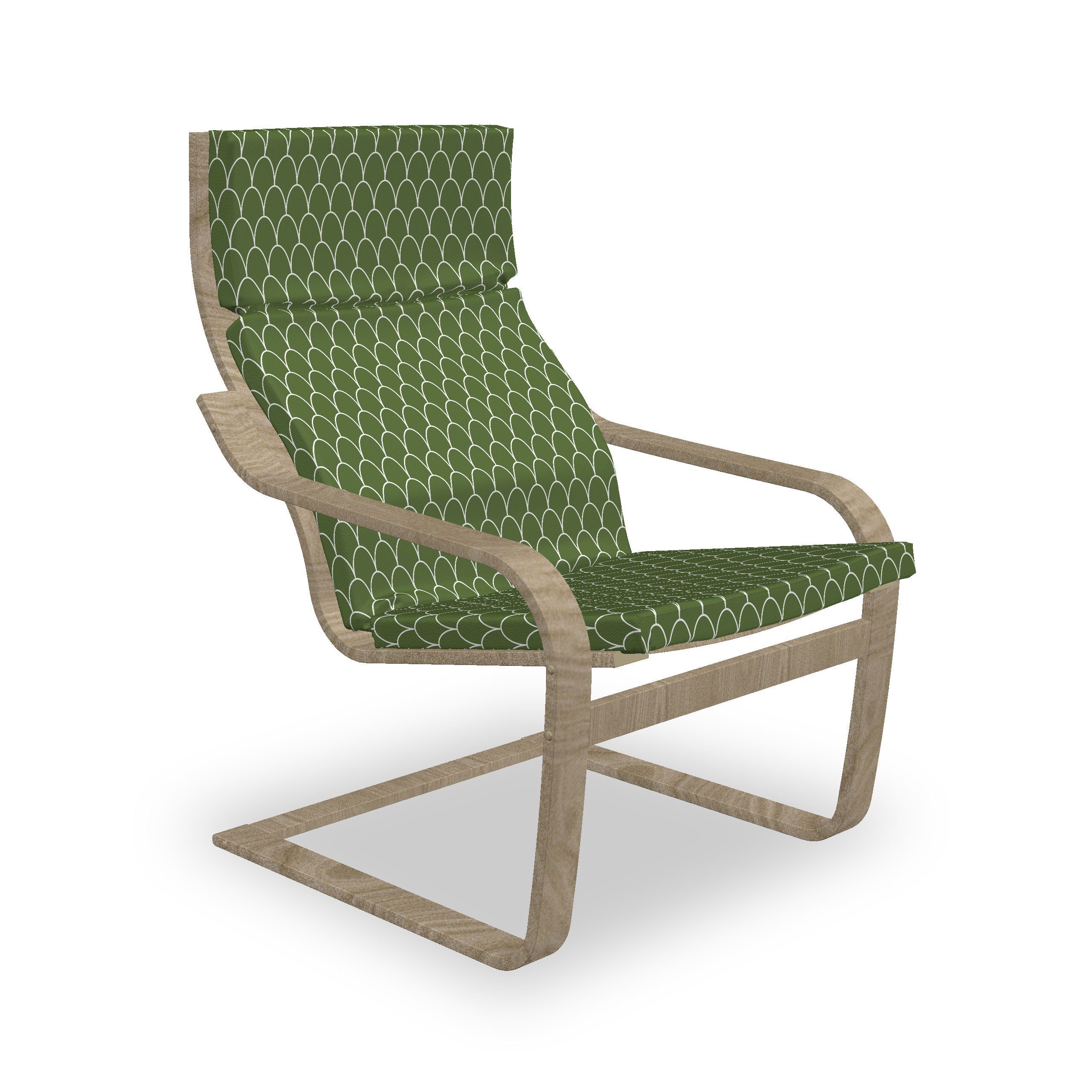Abakuhaus Stuhlkissen Sitzkissen mit Stuhlkissen mit Hakenschlaufe und Reißverschluss, Grün Geometrische wellige Form