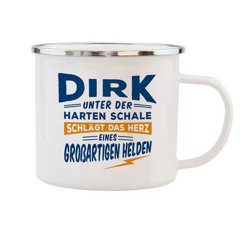 HTI-Living Becher Echter Kerl Emaille Becher Dirk, Emaille, Kaffeetasse Teetasse Männergeschenk