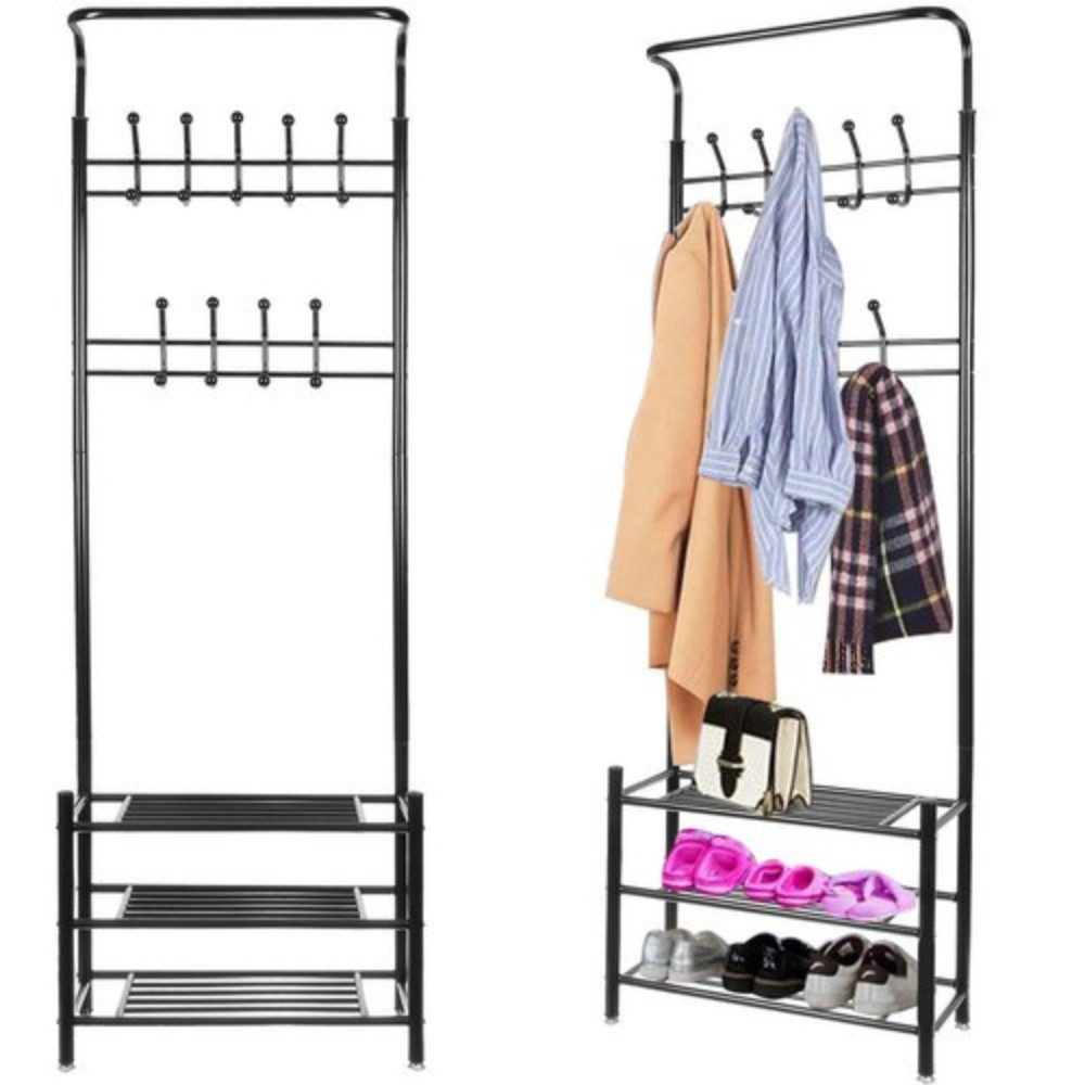 Ruhhy Garderobe Kleiderbügelständer Schuhablage (Spar-Set, 1 günstig online kaufen