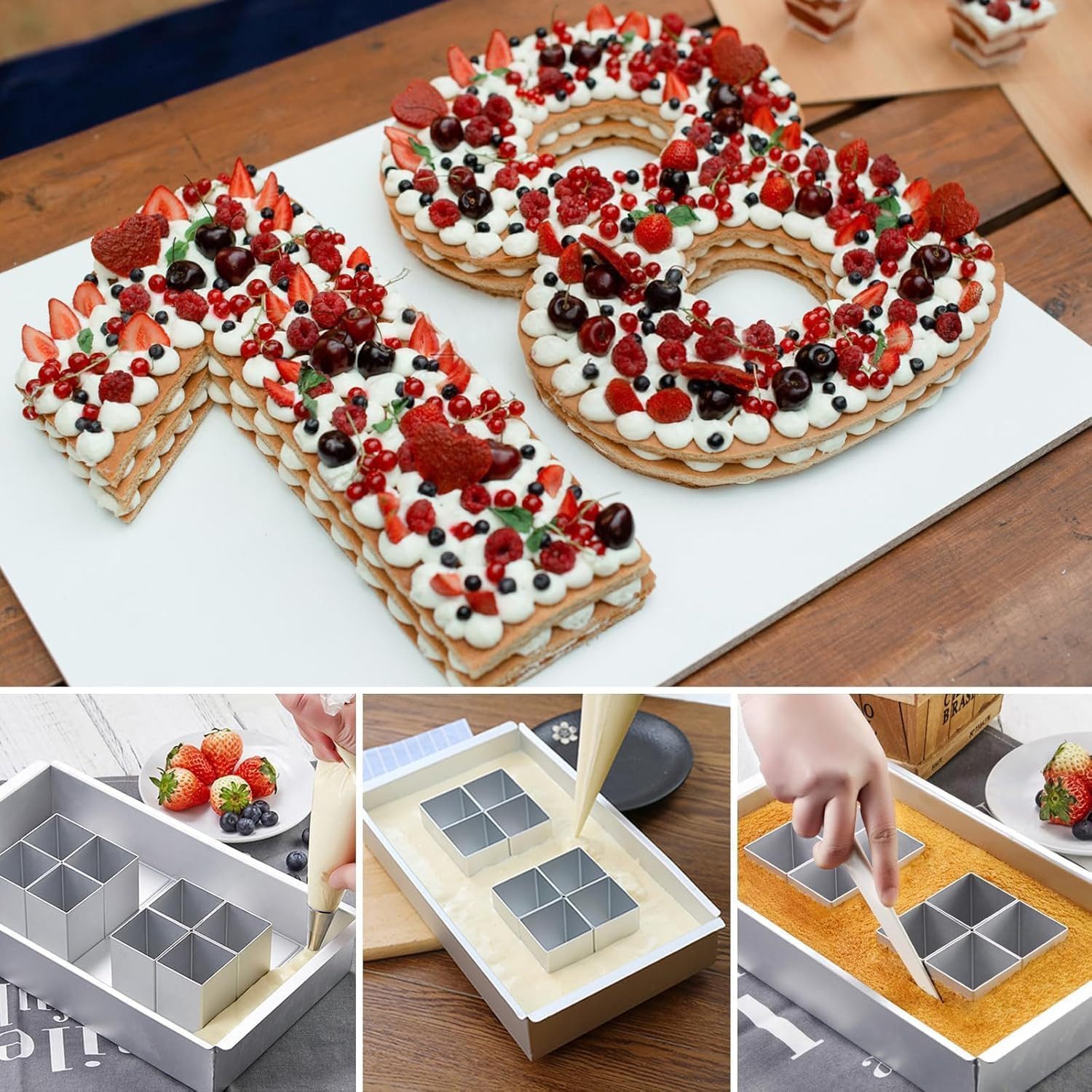 OSTWOLKE Backform Aluminium Kuchenform Zahlen und Buchstaben DIY Backen Formen Set, Hochzeit, Geburtstag, Taufe