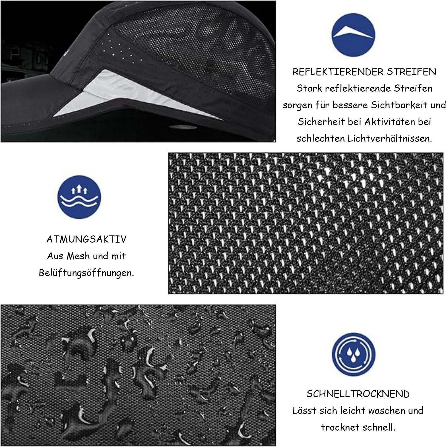 Zaewry Baseball Cap Damen Herren, Atmungsaktive Sport DüNn Mesh Kappe