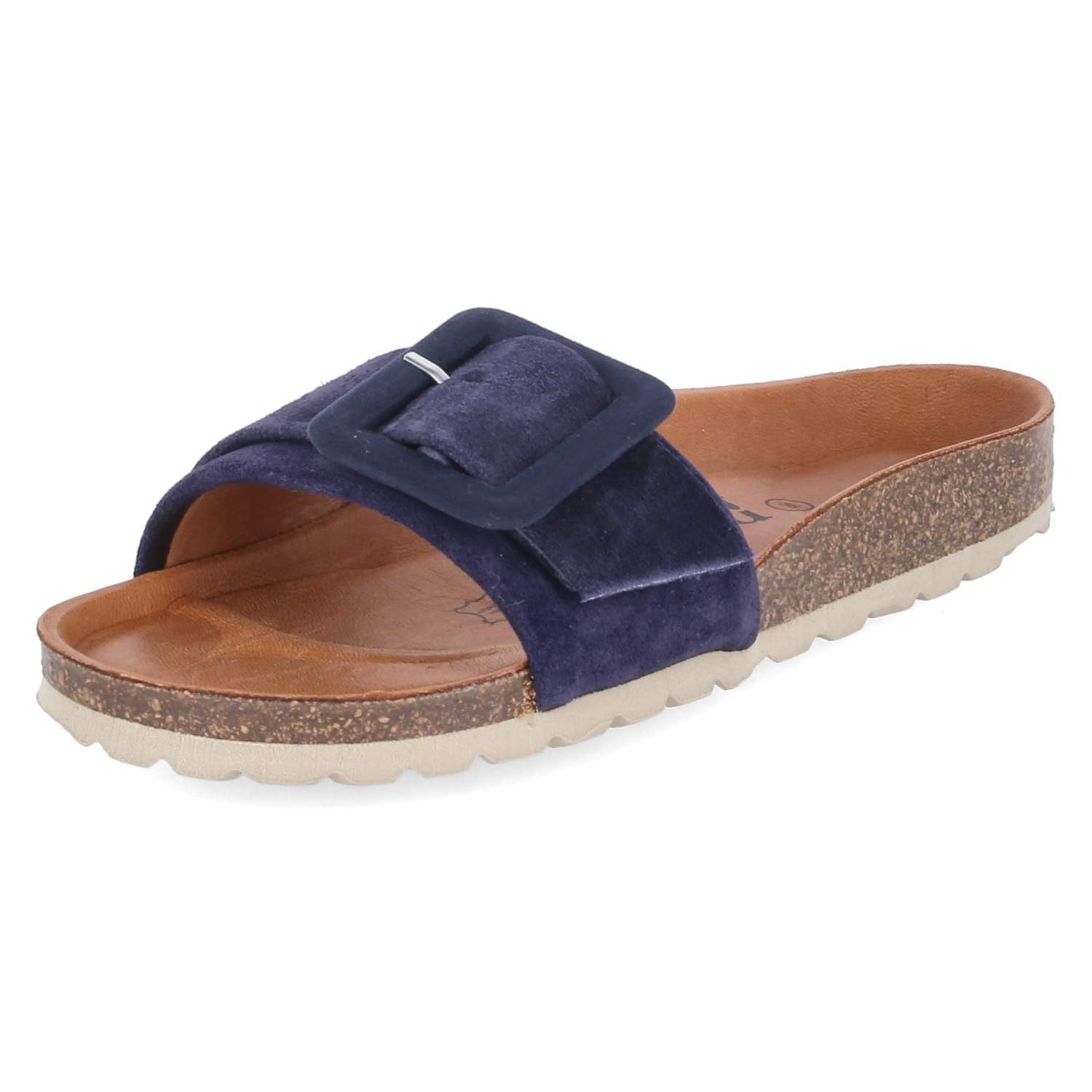 Palado Palado Flache Pantoletten PALA-251-781123-03 Damen Rauleder blue Pantolette – Bild 2 von 5