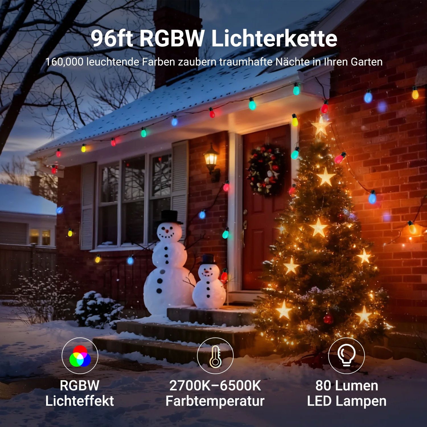 Neewer Lichterkette Neewer LED-Lichterkette NR01-30 mit App-Steuerung 30m, Smarte RGB LED-Lichterkette mit 30 Metern Länge