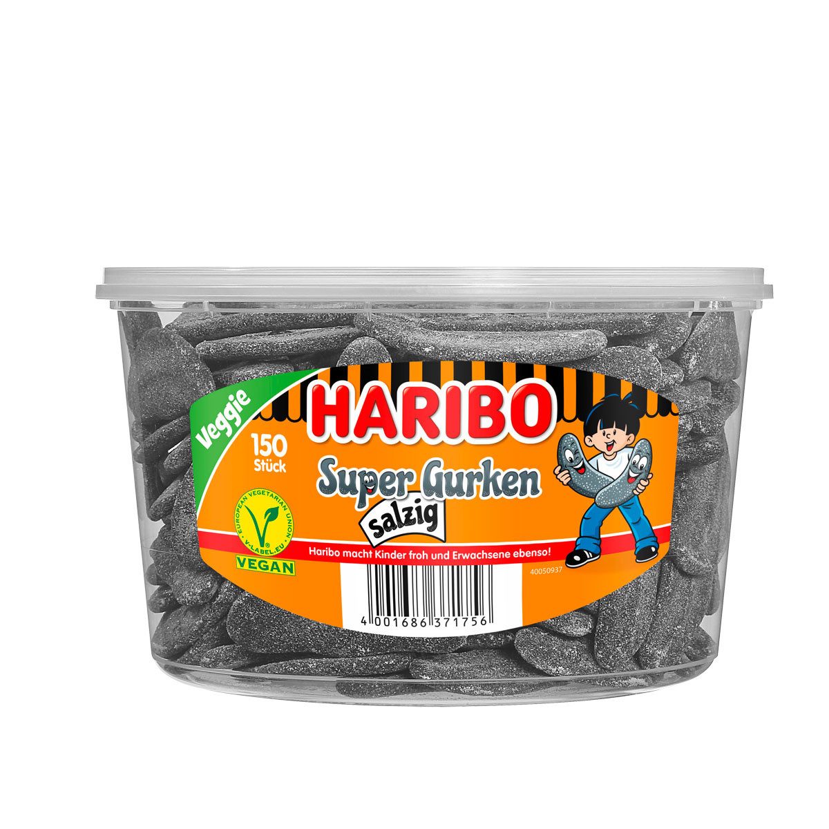HARIBO Süßigkeit, Haribo Super Gurken salzig veggie salziges Lakritz würzig 1350g
