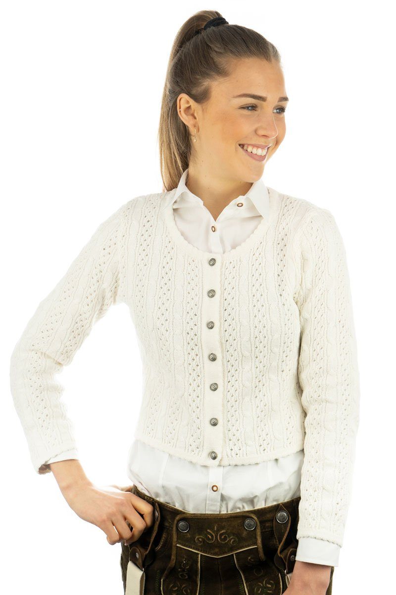 OS Trachten Strickjacke Gnoyor Trachtenjacke mit Zopfmuster