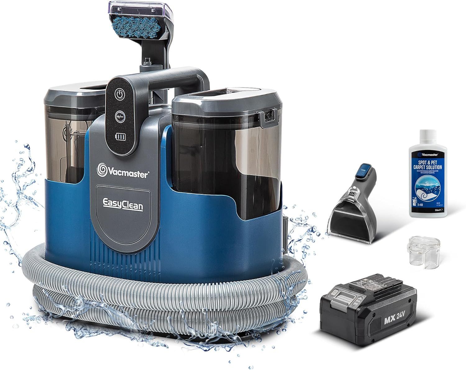 Vacmaster Handstaubsauger Kabelloser Waschsauger Teppichreiniger Fleckenreiniger, 600 W, für Teppiche, Vorleger, Polster, Treppen und Autos