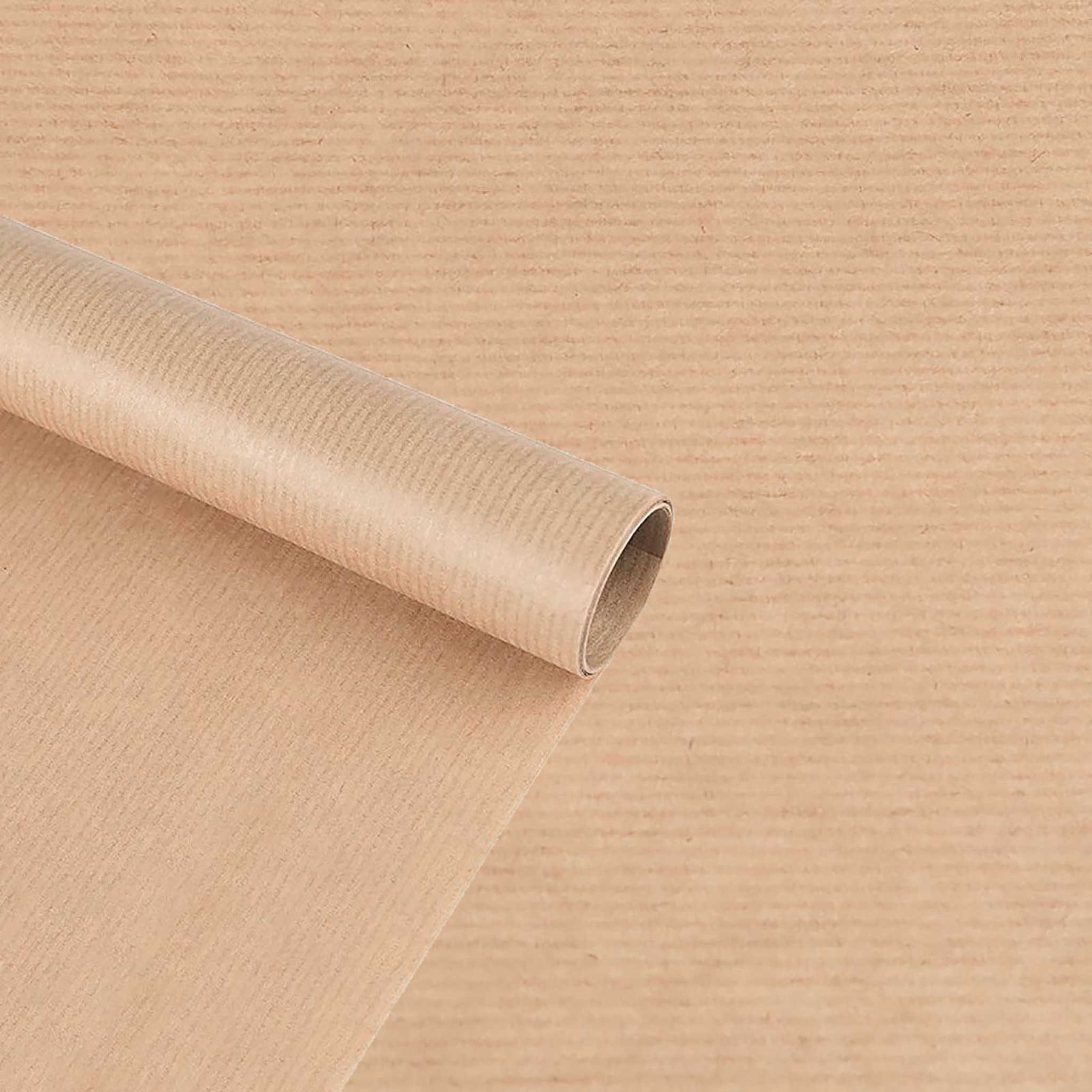 maDDma Geschenkpapier 3 Rollen Geschenkpapier gestreift Dekopapier Verpackungspapier, natur