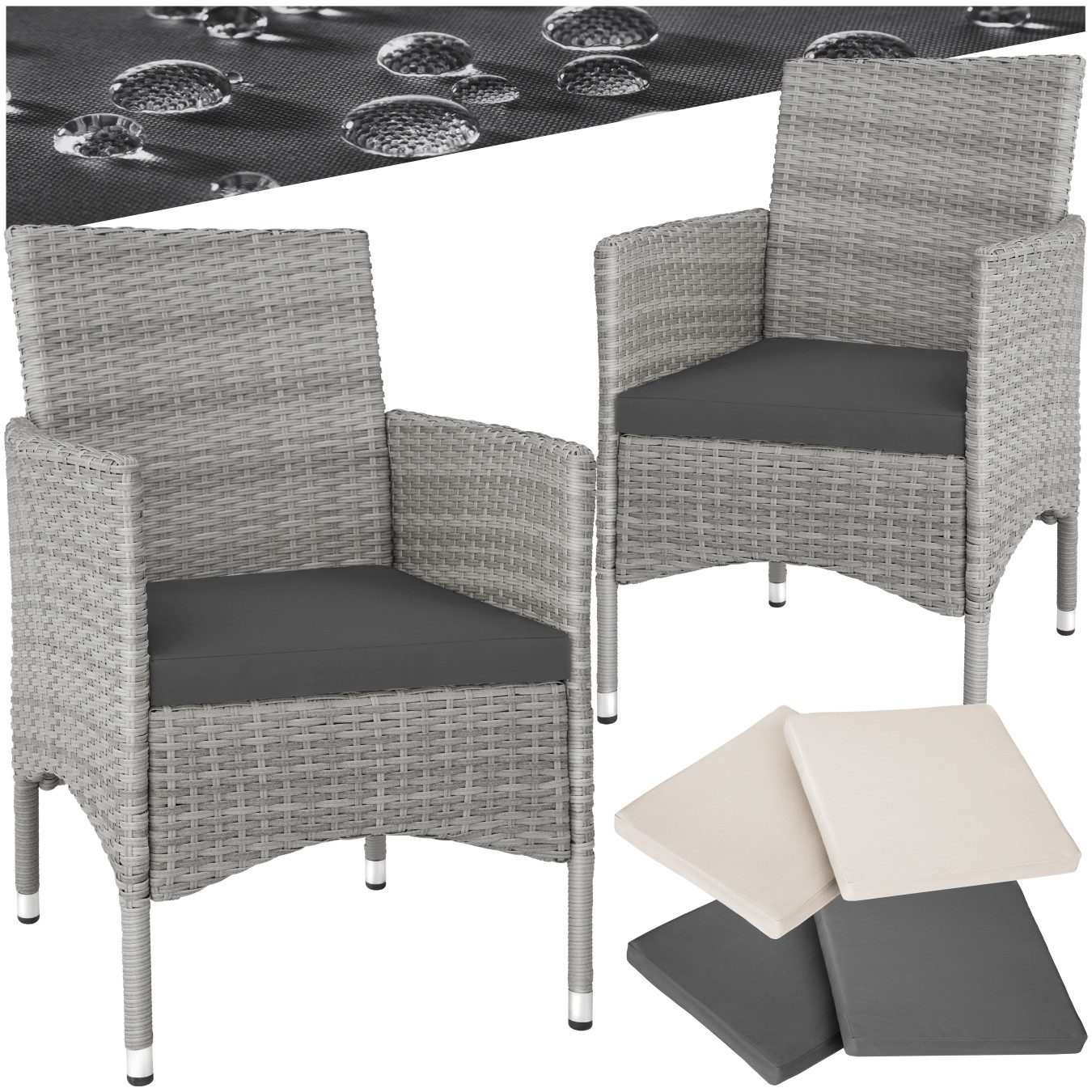 tectake Rattanstuhl 2er Set Rattanstuhl (Set, günstig online kaufen