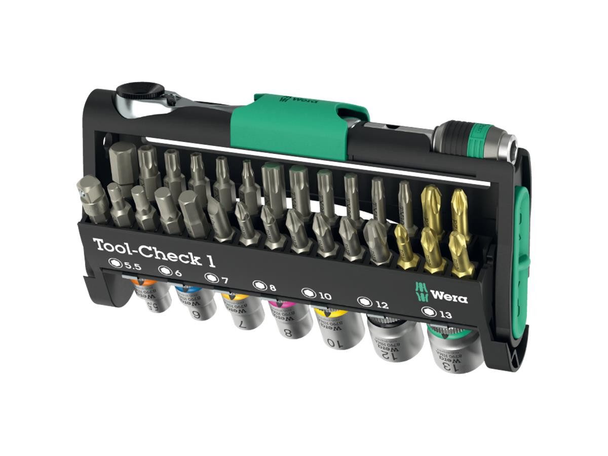 Wera Werkzeugset Tool-Check 1, 38-teilig Superkompaktes Werkzeugset Hand-/Maschinen-Einsatz