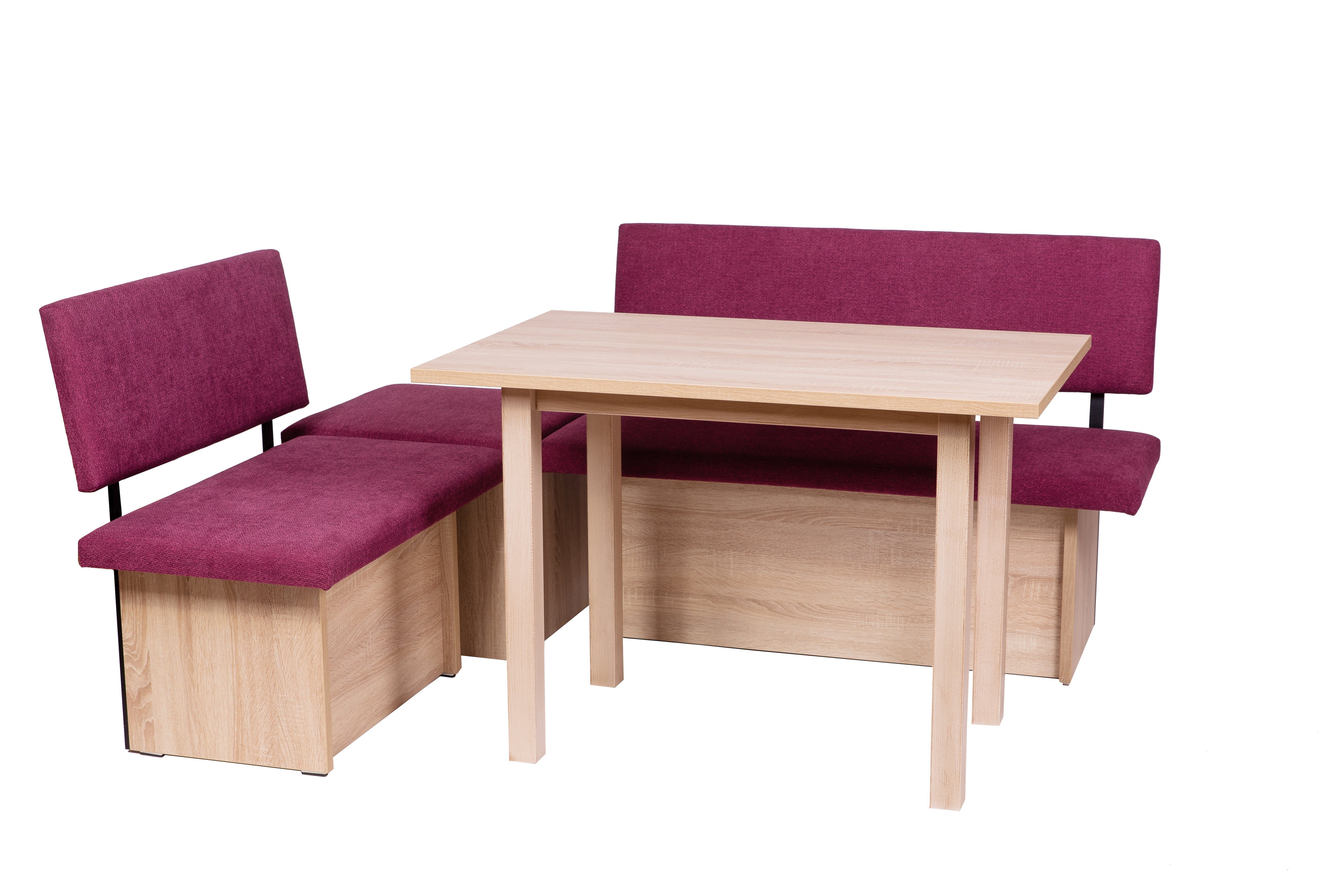 kundler home Essgruppe Sitzbank mit Truhe, Eckbank, L142 R182cm tauschbar, Tisch Set 4-tlg.