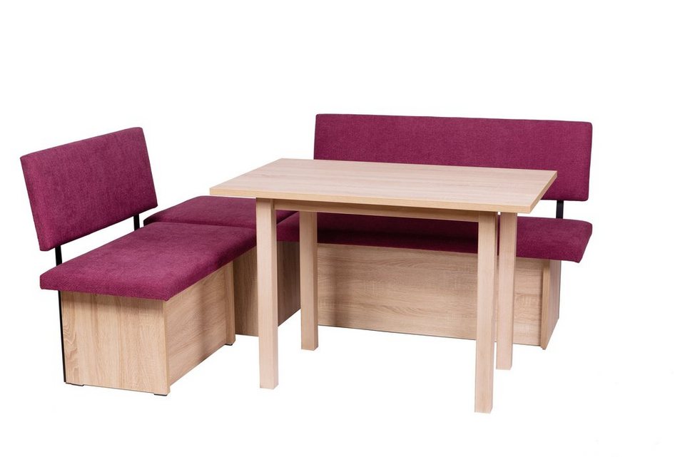 kundler home Essgruppe Sitzbank mit Truhe, Eckbank, L142 R182cm tauschbar, Tisch  Set