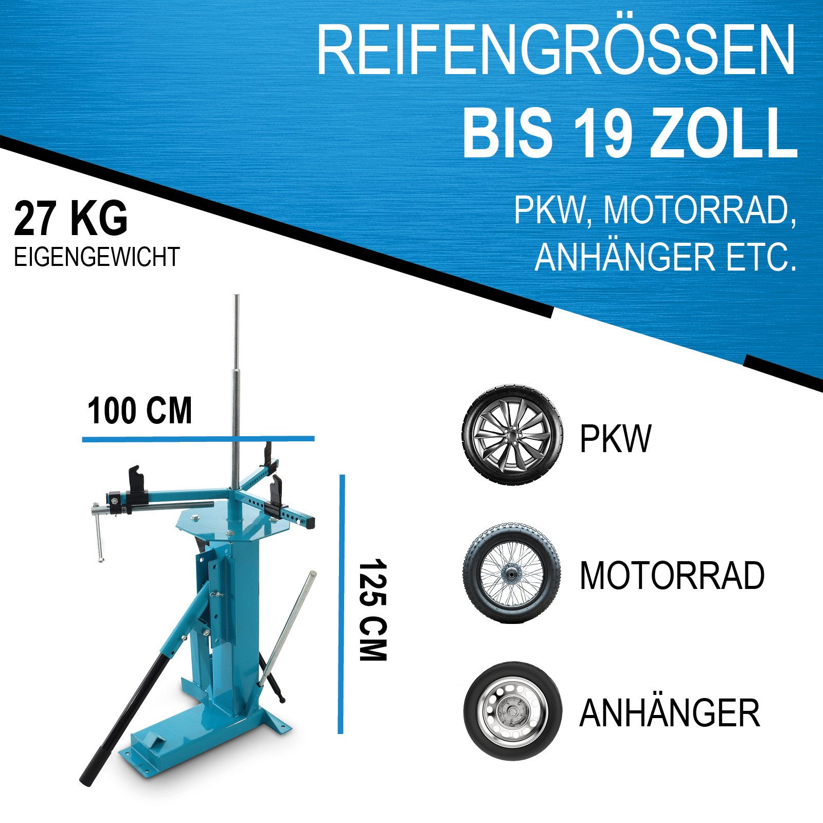 Bituxx Reifenmontagemaschine Reifenmontiergerät, MS-19537 – Bild 5 von 5