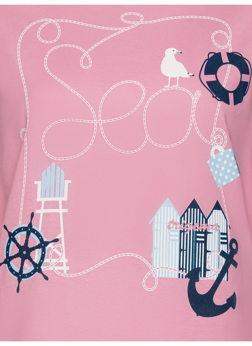 Trigema Schlafanzug TRIGEMA Pyjama Oberteil mit maritimem Printmotiv (1 tlg)