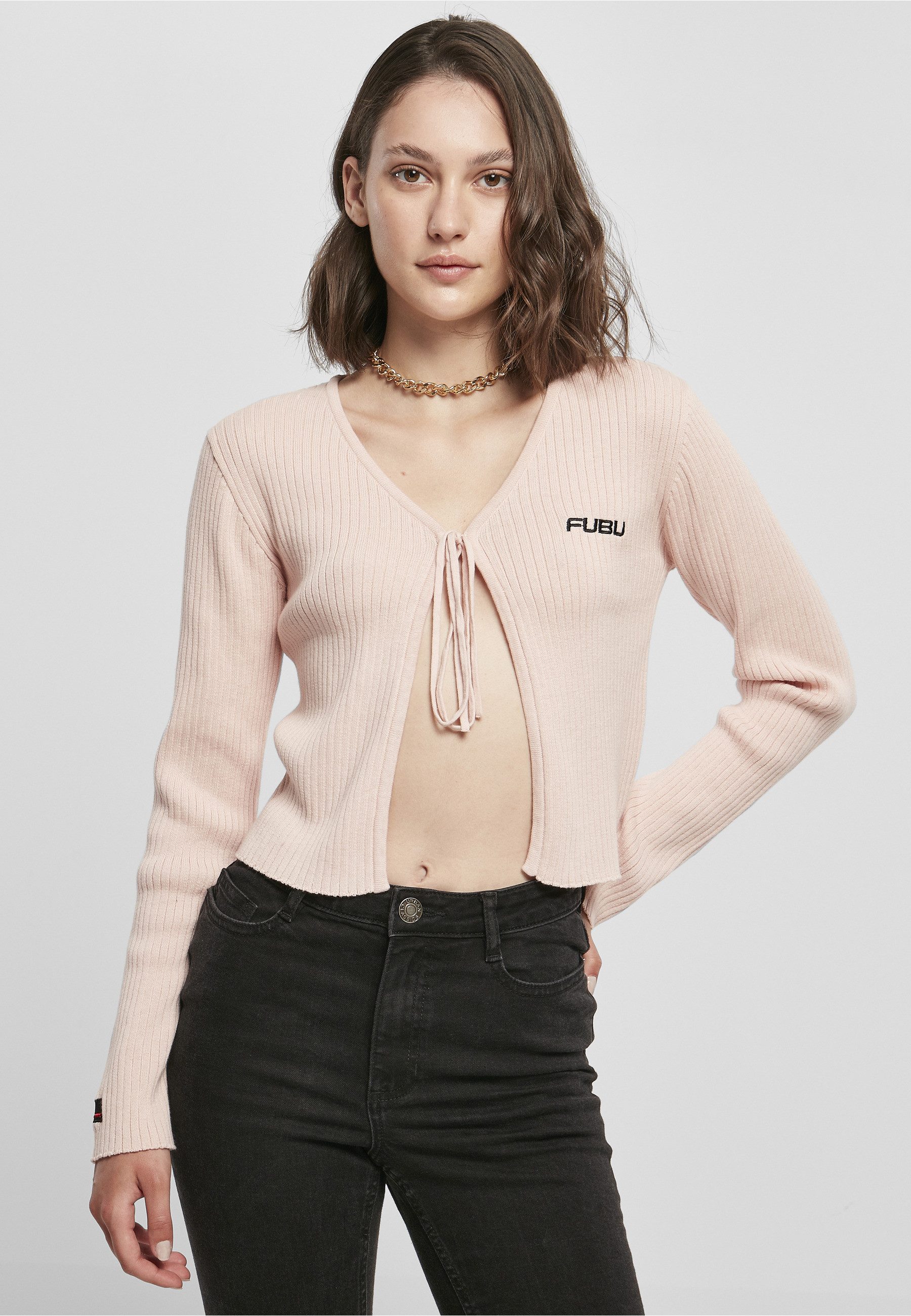 Fubu Outdoorjacke Fubu Damen FW222-016-1, Corporate Rib Knit Bolero rose (1-St)