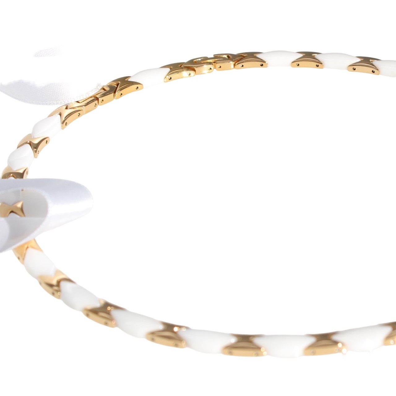 ELLAWIL Collier Klassisches Basic Collier aus Keramik und Edelstahl Weiß/Go günstig online kaufen