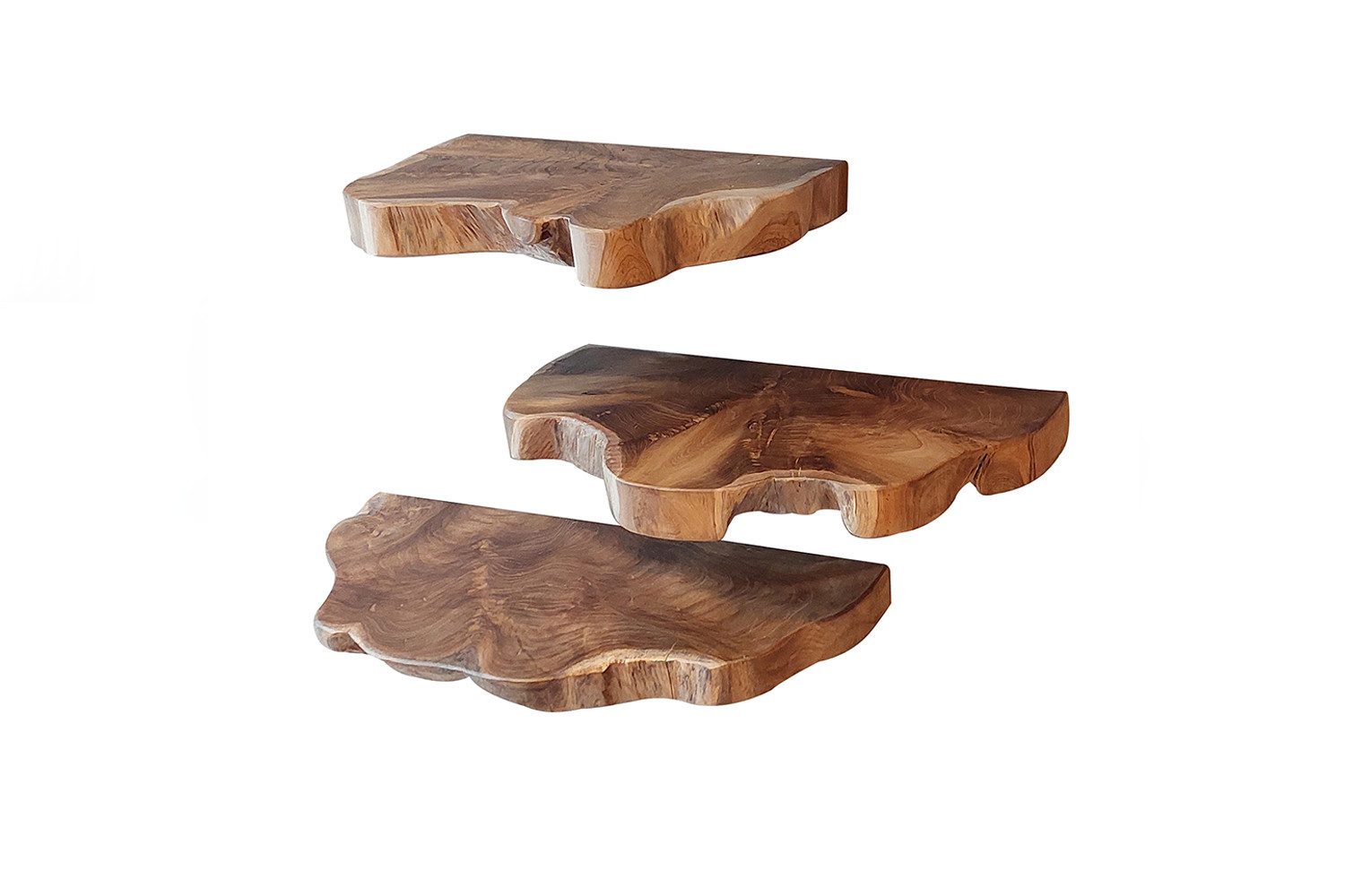 KAWOLA Regal KURA, Set 3-tlg., Teakholz massiv günstig online kaufen