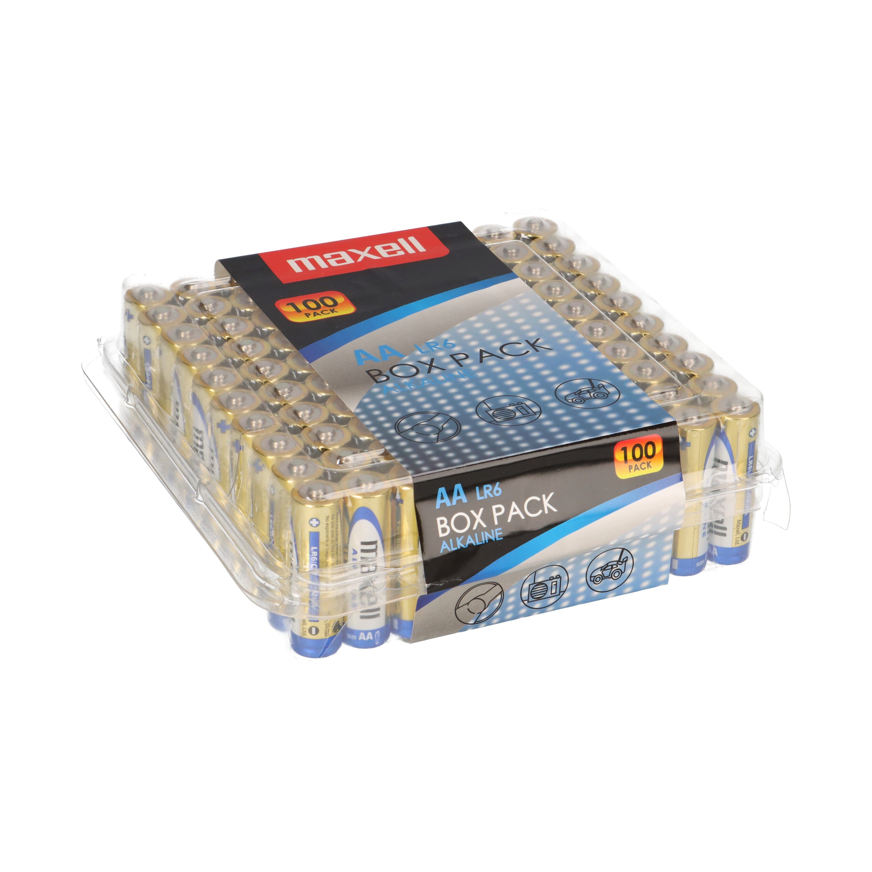 Maxell 100er Box Maxell Batterien AA Mignon LR6 Alkaline Batterie