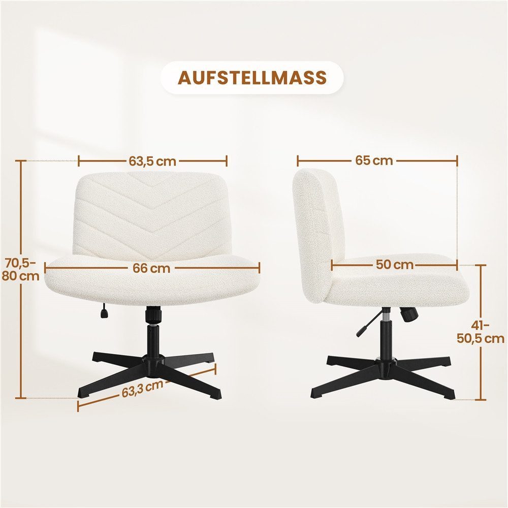 Yaheetech Drehstuhl Höhenverstellbarer Polstersessel, Schreibtischstuhl mit breitem Sitzkissen, 360° drehbar – Bild 4 von 5