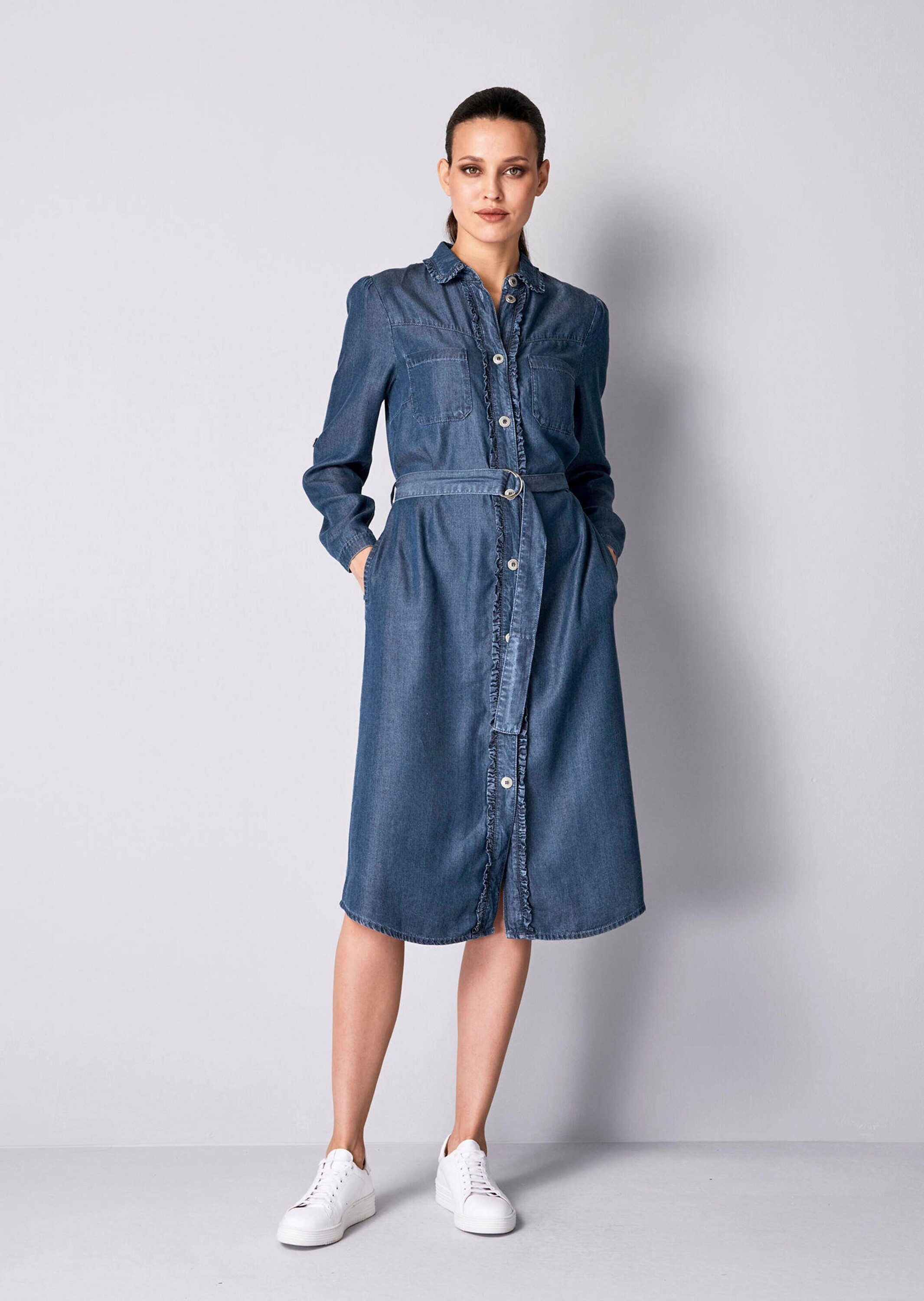 Alba Moda Midikleid Jeanskleid mit Knopfleiste