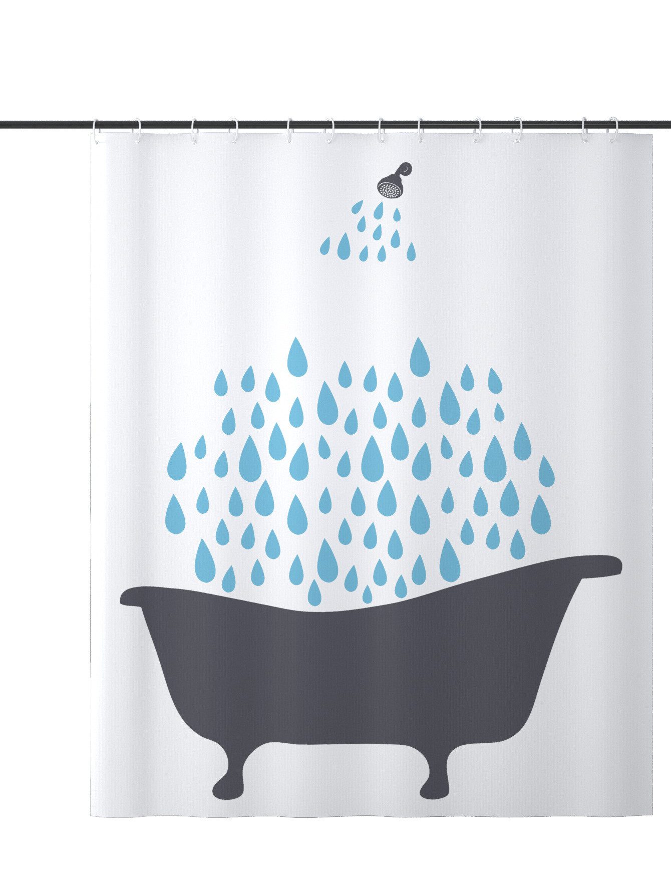 HomeBella Duschvorhang Textil Antischimmel mit Gewicht Schimmelresistent Wasserdicht (Anti-Bakteriell Wasserabweisend Stoff Polyester), Waschbar für Dusche Badewanne, mit Duschvorhangringen