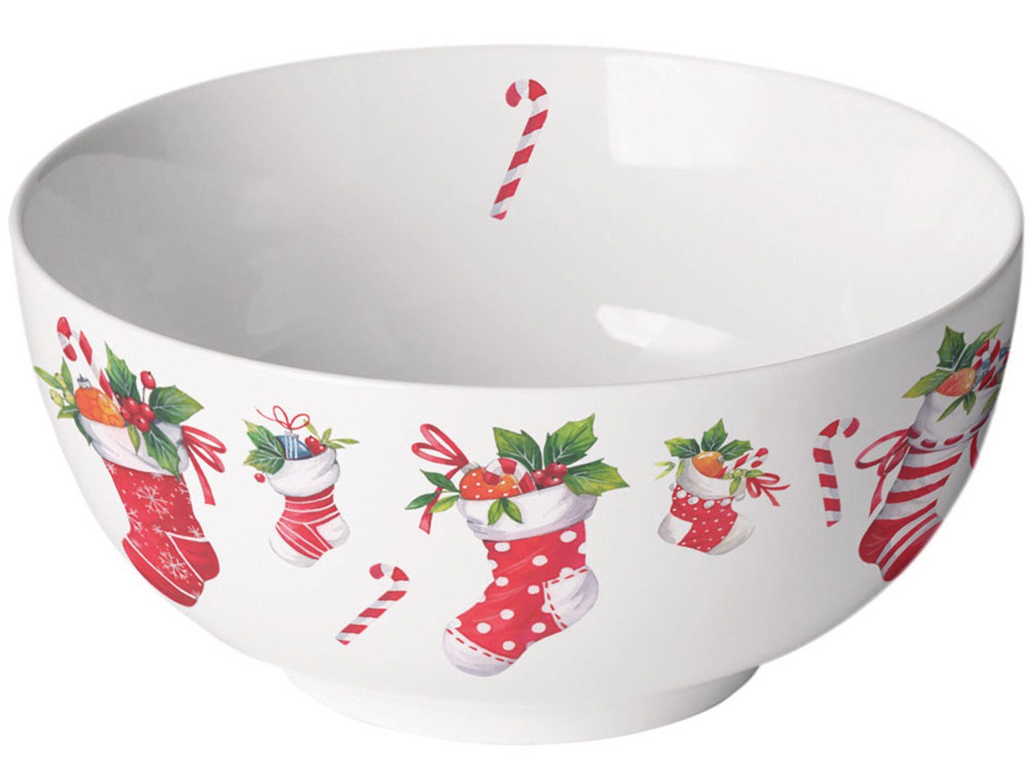 Ambiente® Müslischale X-Mas stockings, Porzellan, (1-tlg), Porzellan-Schüssel New Bone China Ø 14 Höhe 6,5cm Volumen ca.0,4l