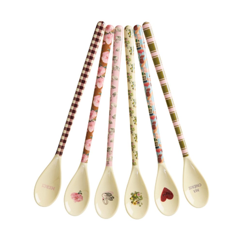 rice Kaffeelöffel Latte-Löffel Bon Vivant, 6er-Set, extra lang, Melamin BPA-frei