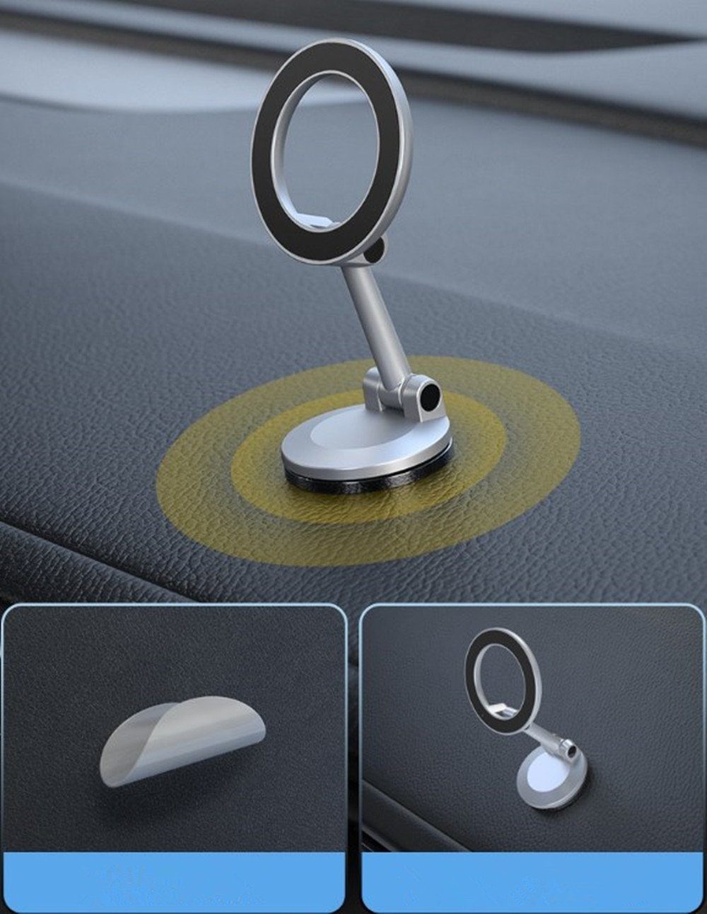 XDeer Handy-Halterung Handyhalterung Auto Magnet Kompatibel mit MagSafe Autohalterung, (Magnet KFZ handyhalterung 3M Kleber für iPhone 14 13 12)