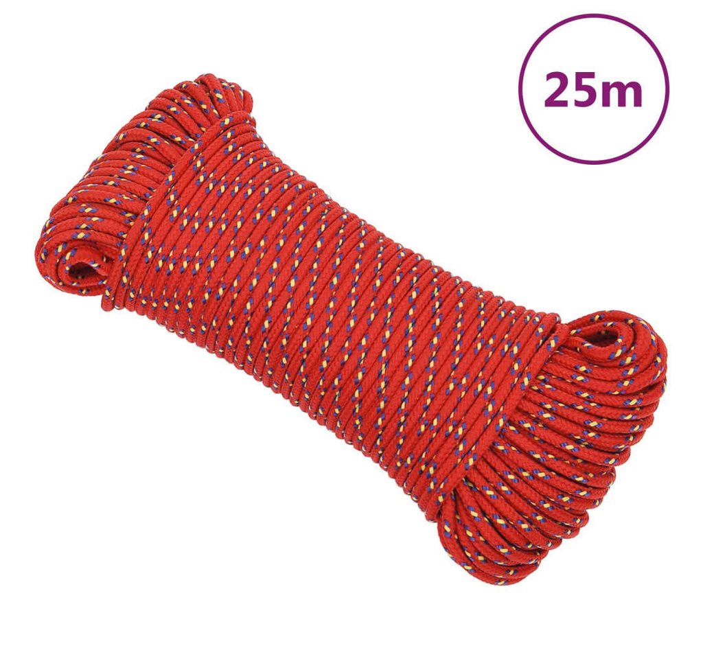 Thumbnail - vidaXL Seil, Bootsseil Rot 5 mm 25 m Polypropylen