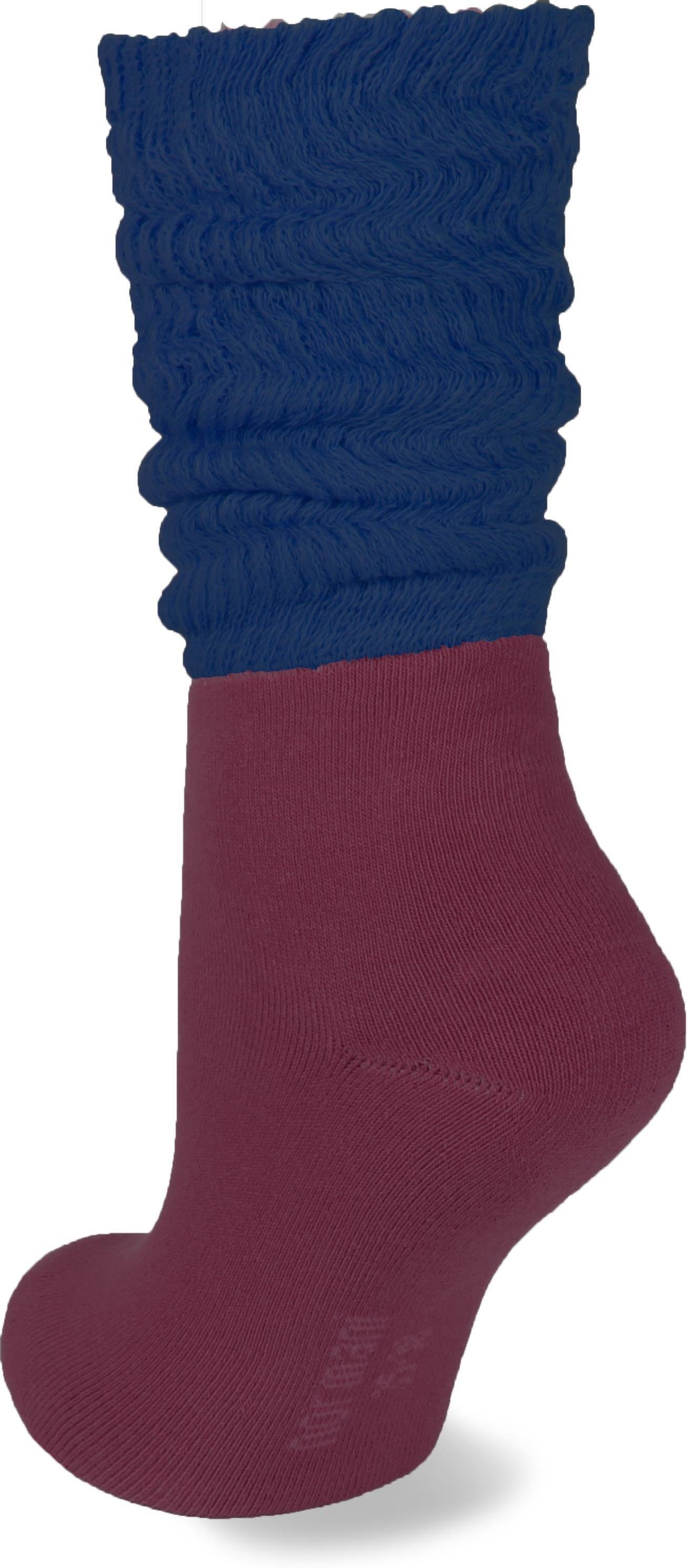 normani Schoppersocken 2 Paar polsterndem Aubergine Vollfrottee Casual mit Vollfrottee-Socken Paar) Couch (2