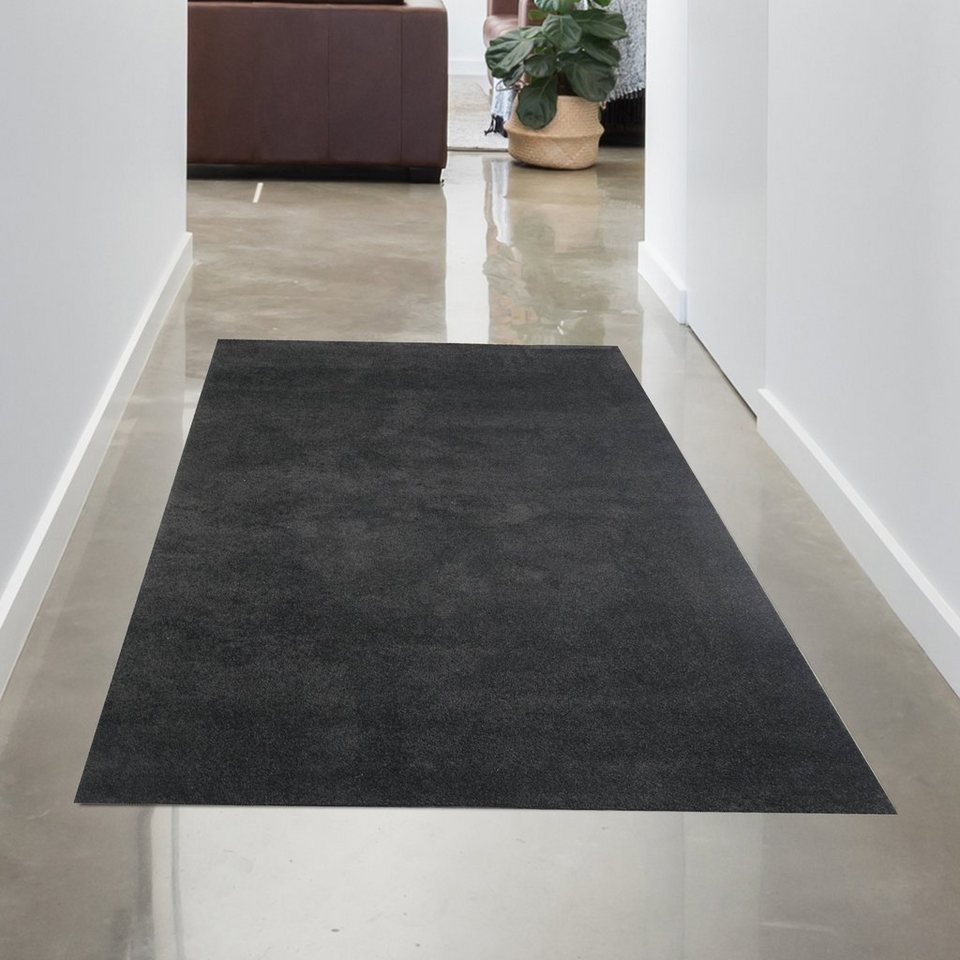 Teppich Unidesign Teppich passend für viele Zimmer in schwarz, Carpetia,  rechteckig, Höhe: 17 mm