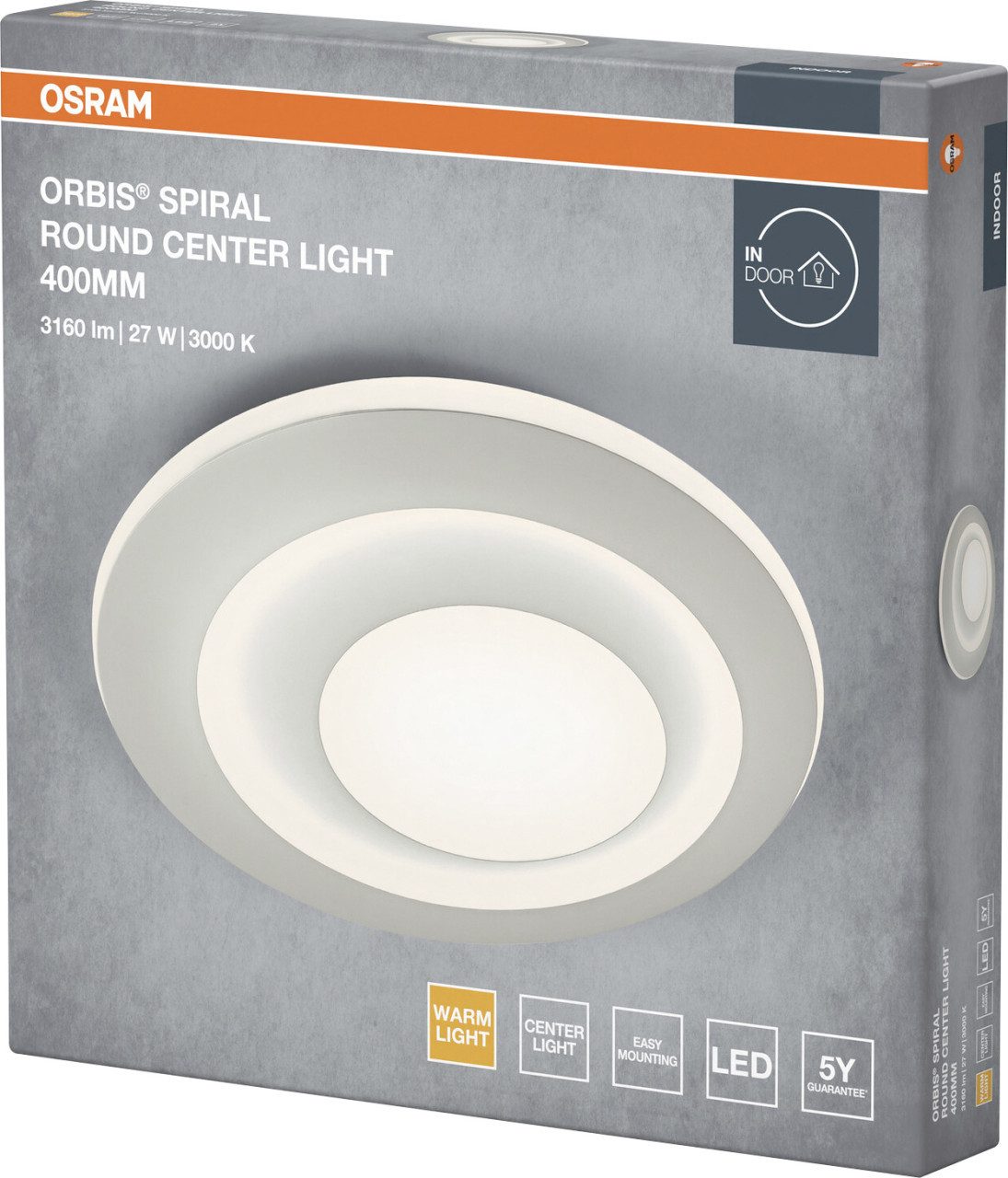 Osram Deckenleuchte Osram LED Deckenleuchte Orbis Spiral Round weiß Ø, Inkl. Leuchtmittel, Nicht dimmbar ohne Bewegungsmelder