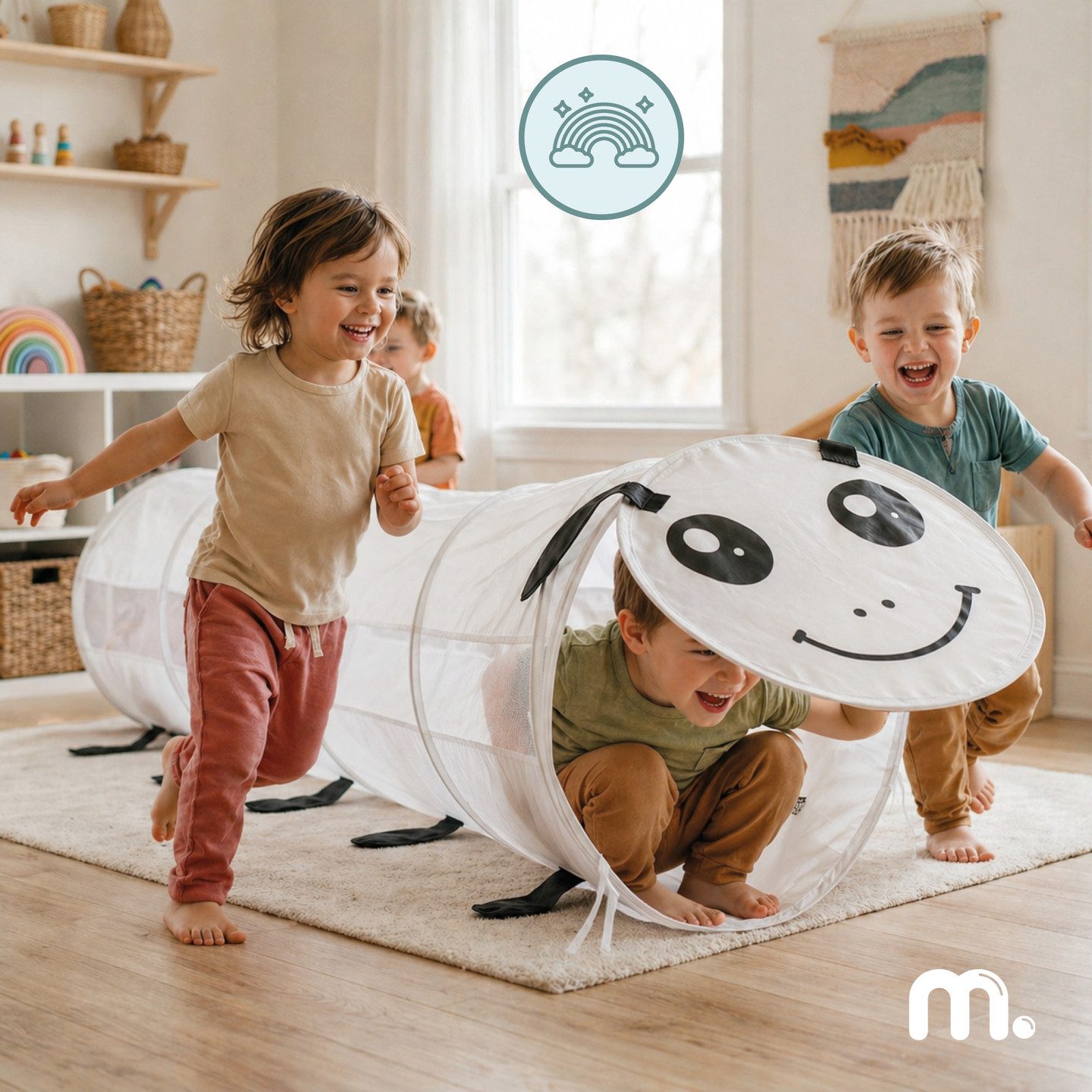 Mamabrum Spieltunnel Mamabrum Spieltunnel Raupe Pop-Up Krabbeltunnel Kinder Grau