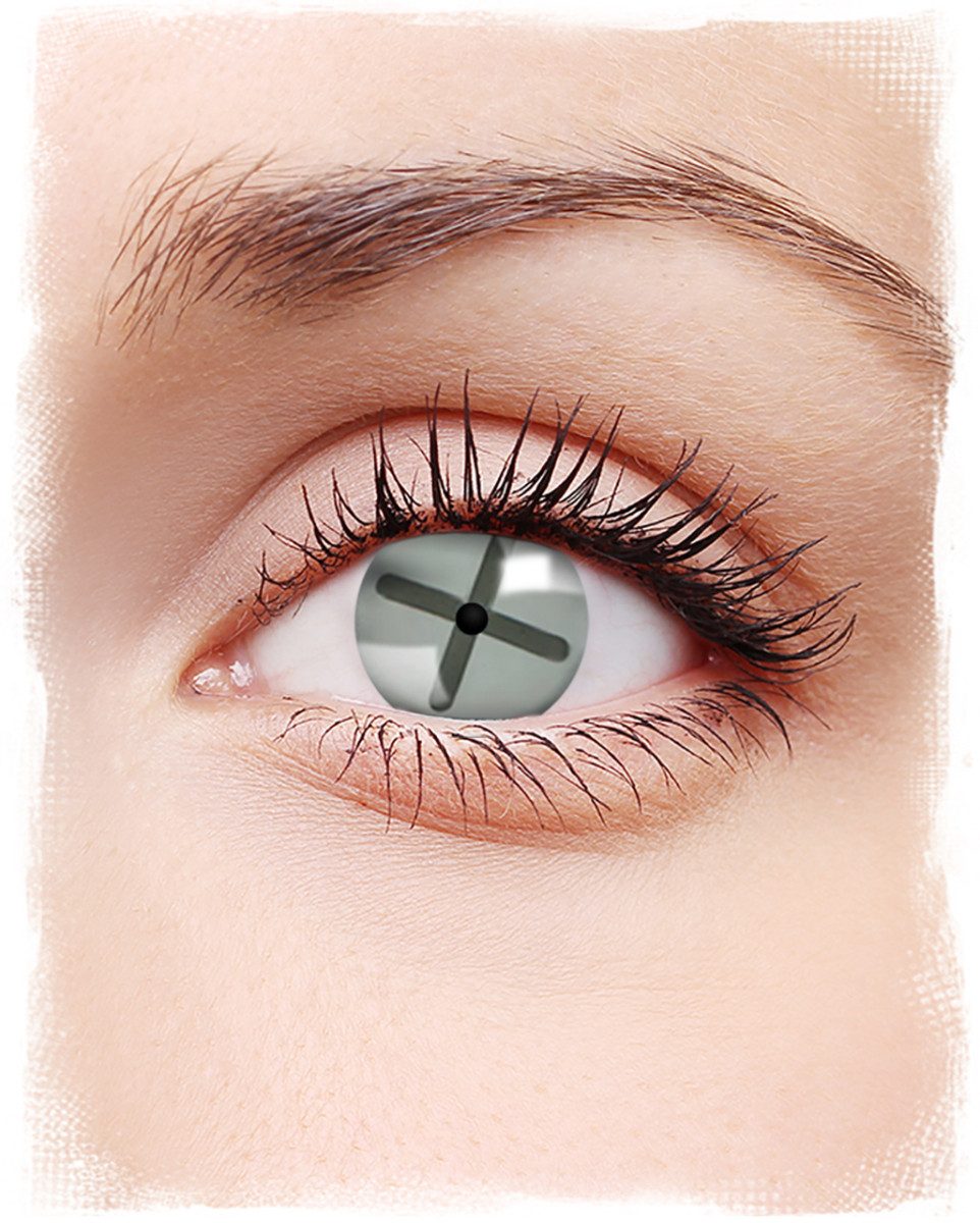 Horror-Shop Farblinsen White Button Fantasy Контактные линзы