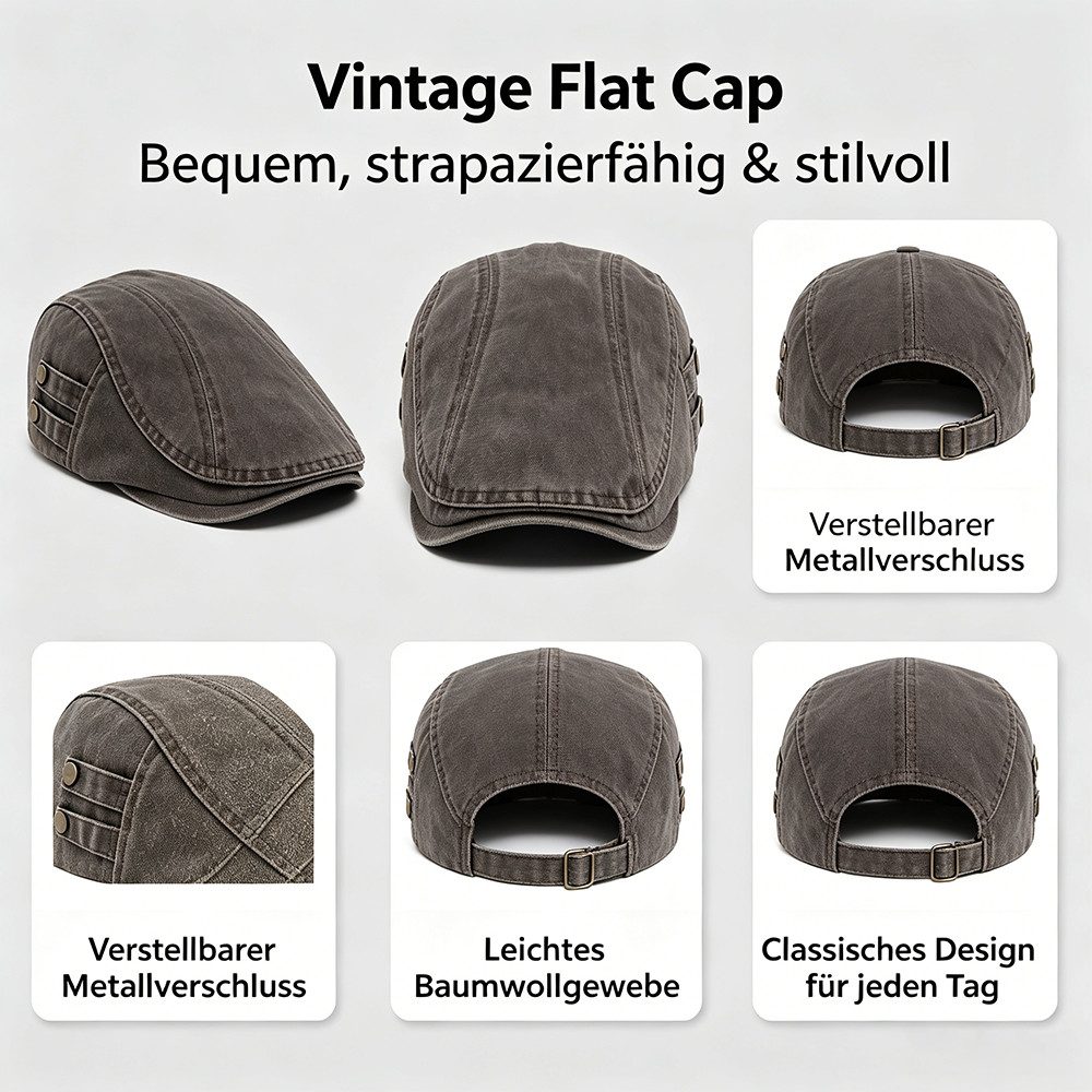 Bwecuy Flat Cap Herren Flatcap Schirmmütze Driving Cabbie Jagd Flatcap Newsboy Cap Vintage Baskenmütze Fahrer Mütze