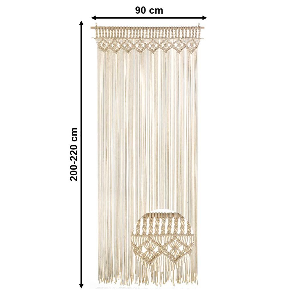 Kobolo Türvorhang Vorhang Insektenschutz TWINE beige 132 Stränge 95x210cm (1 St), Schlaufen