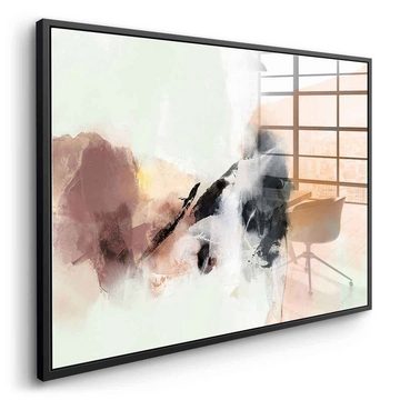 DOTCOMCANVAS® Acrylglasbild Elegant Scenery - Acrylglas, Acrylglasbild weiß beige braun moderne abstrakte Kunst Druck Wandbild