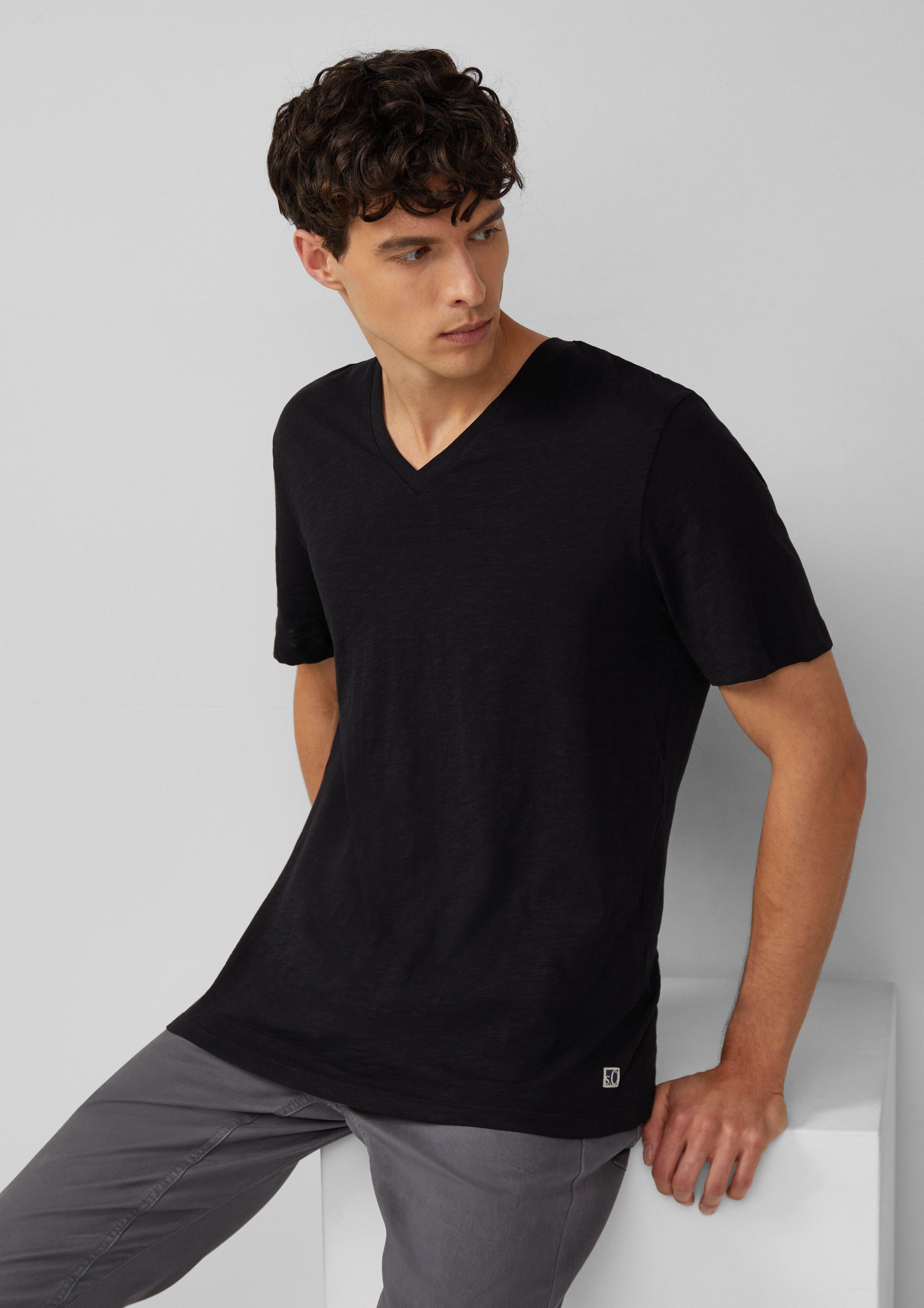 s.Oliver Kurzarmshirt T-Shirt aus Baumwolle mit günstig online kaufen