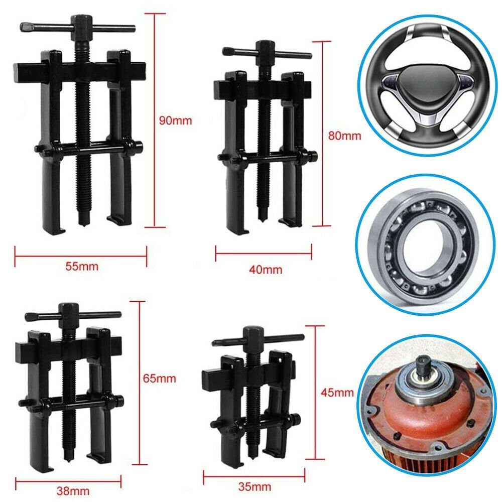 XERSEK Demontagewerkzeug Abzieher Set abzieher Lagerabzieher Lager Innen 4tlg Kugellager 35-90mm (4-tlg), Innenabzieher Ausdrücker, Außenabzieher Außen Parallel