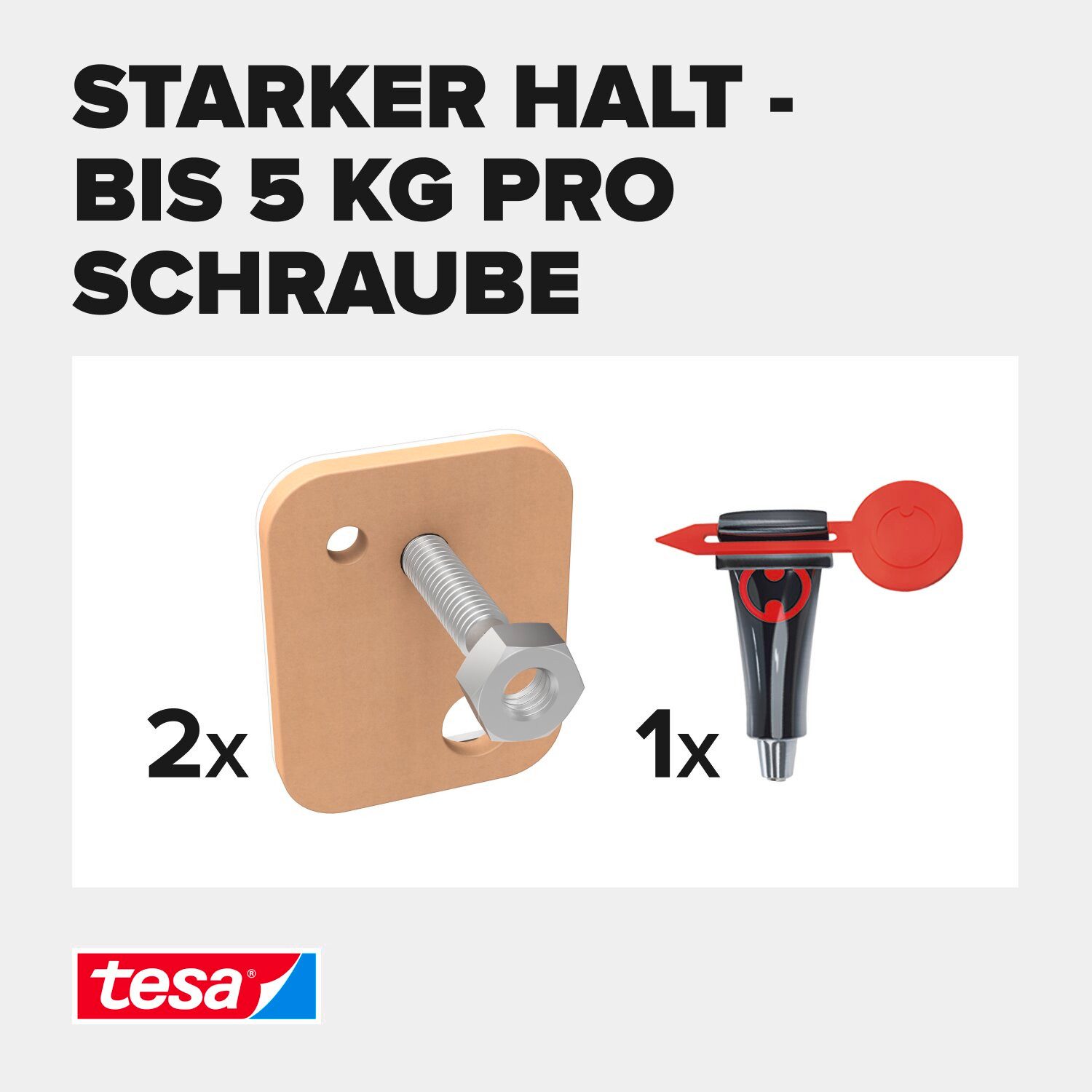 tesa Klebehaken tesa Klebenagel für Fliesen und Metall, 4 kg Halteleistung, Dekoration, Bilder, Leinwände, Lichterketten, Girlanden, (Packung, 2-St., 2 Stück), Klebenägel mit max. 4 kg Haltekraft - wiederverwendbar - 2er Pack
