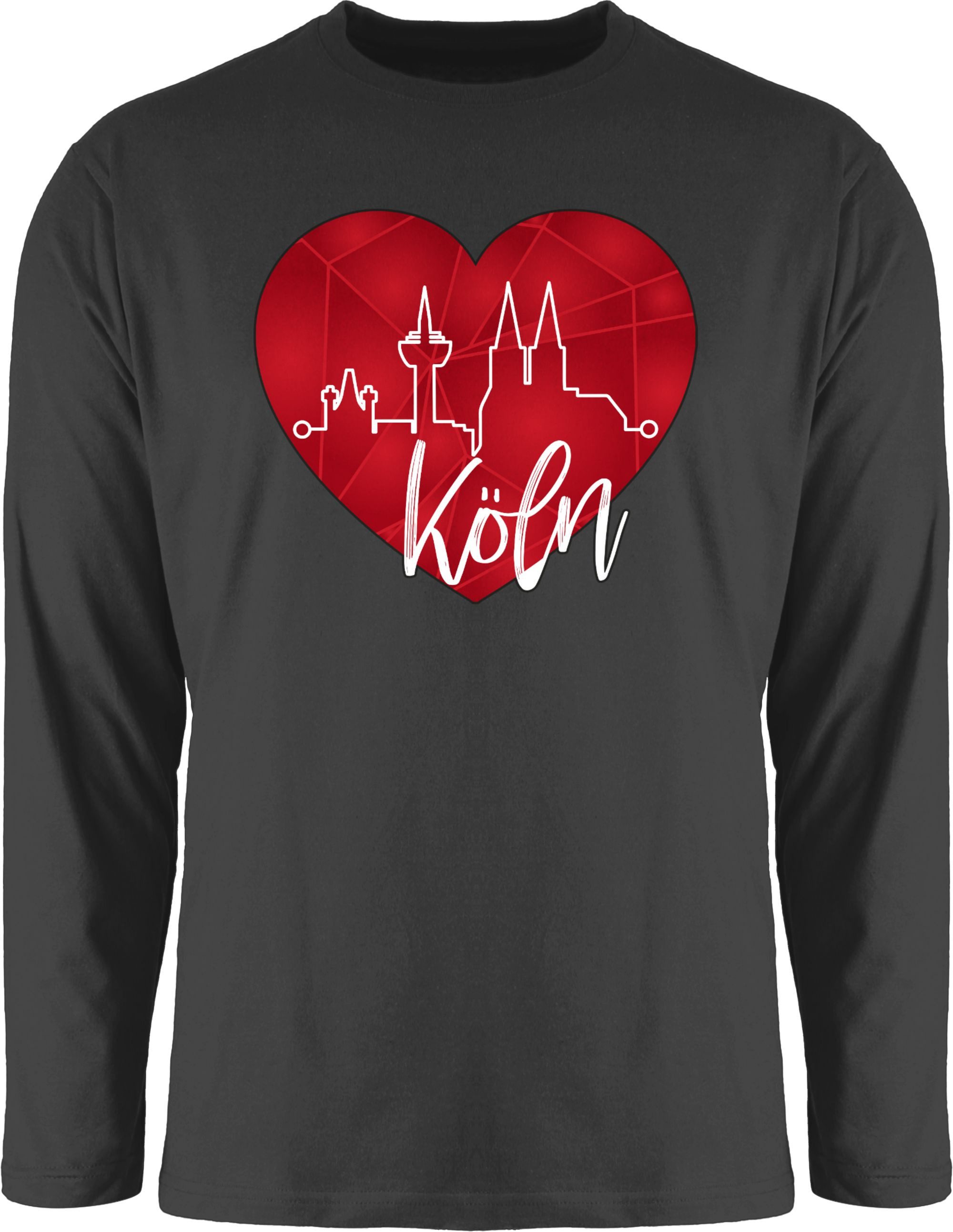 Rundhalsshirt Köln Herzschlag I Köln Skyline Herz