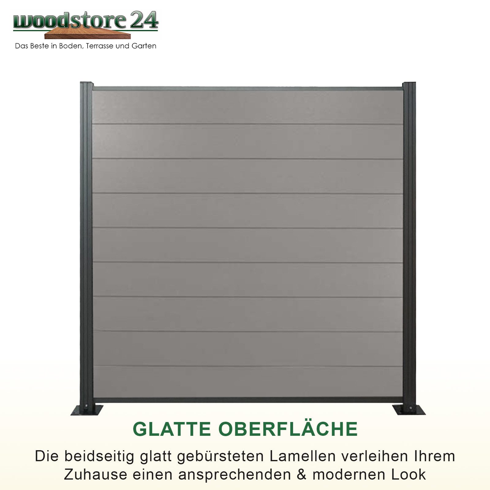 Woodstore24 Zaun WoodoZaun WPC Sichtschutzzaun gebürstete günstig online kaufen