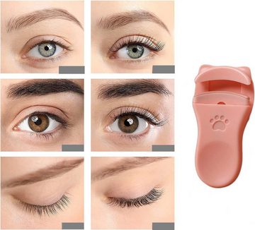 KIKI Wimpernzange 2 Stücke Cat Paw Tragbare Wimpernzange,Mini WimpernzangeWerkzeug(Rosa)